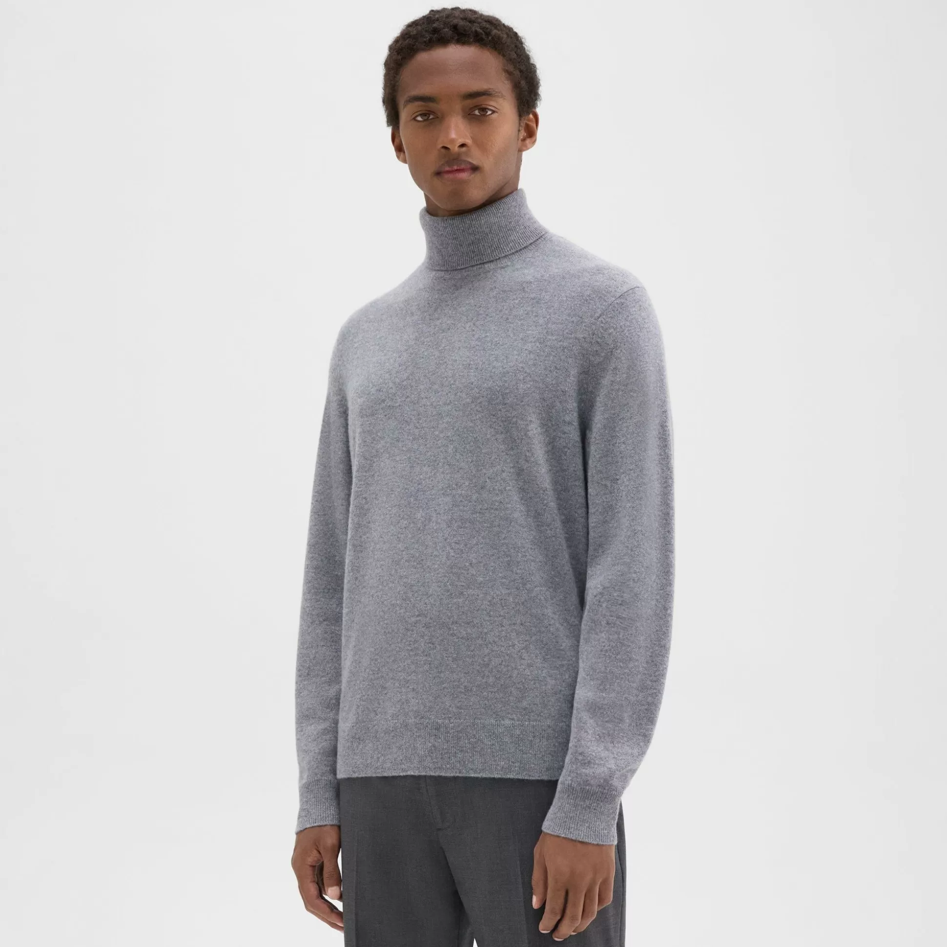 Theory Hilles Turtleneck Sweater In Cashmere-Men Sweaters + Cardigans