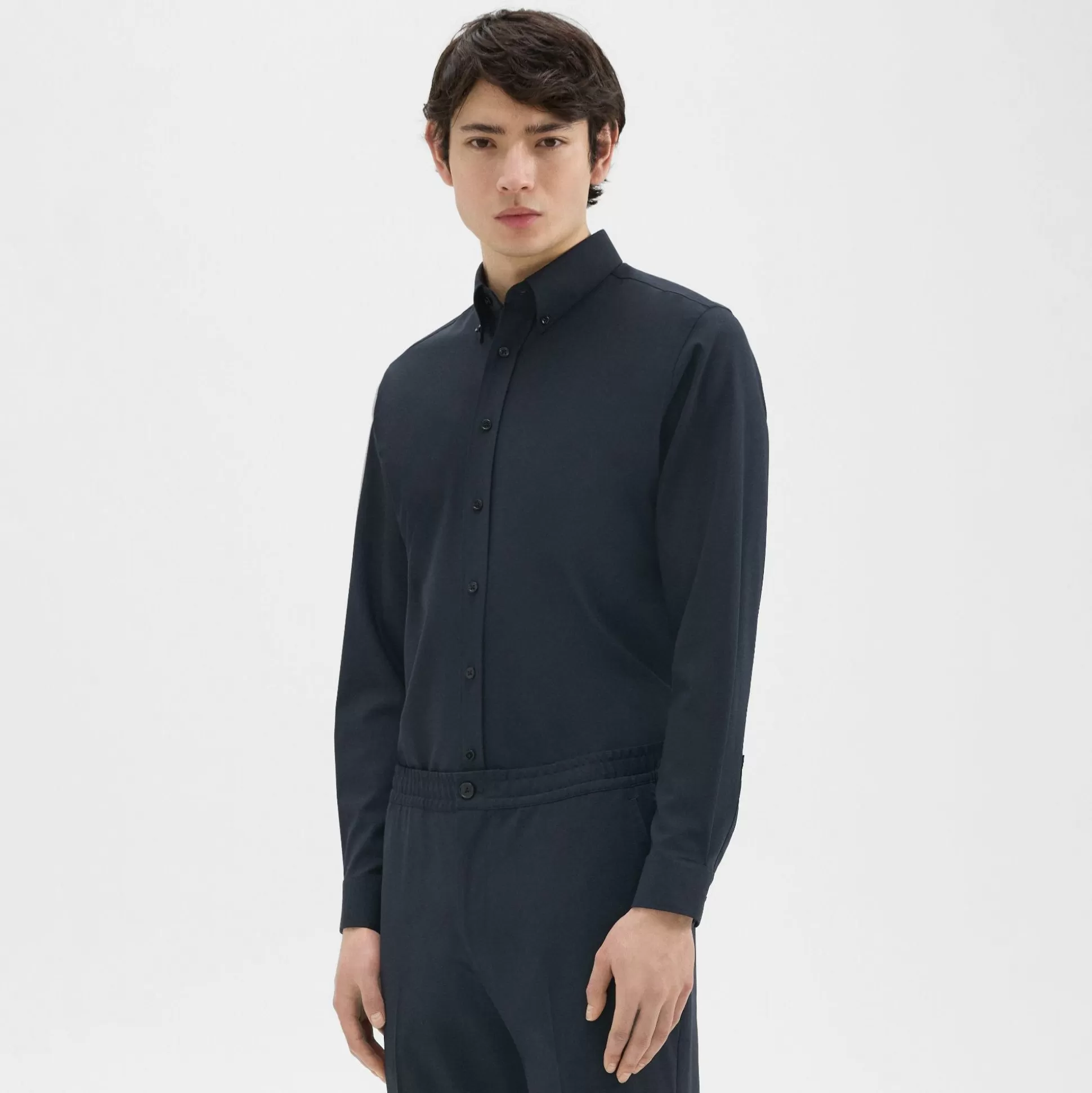 Theory Hugh Shirt In Stretch Wool-Men Shirts