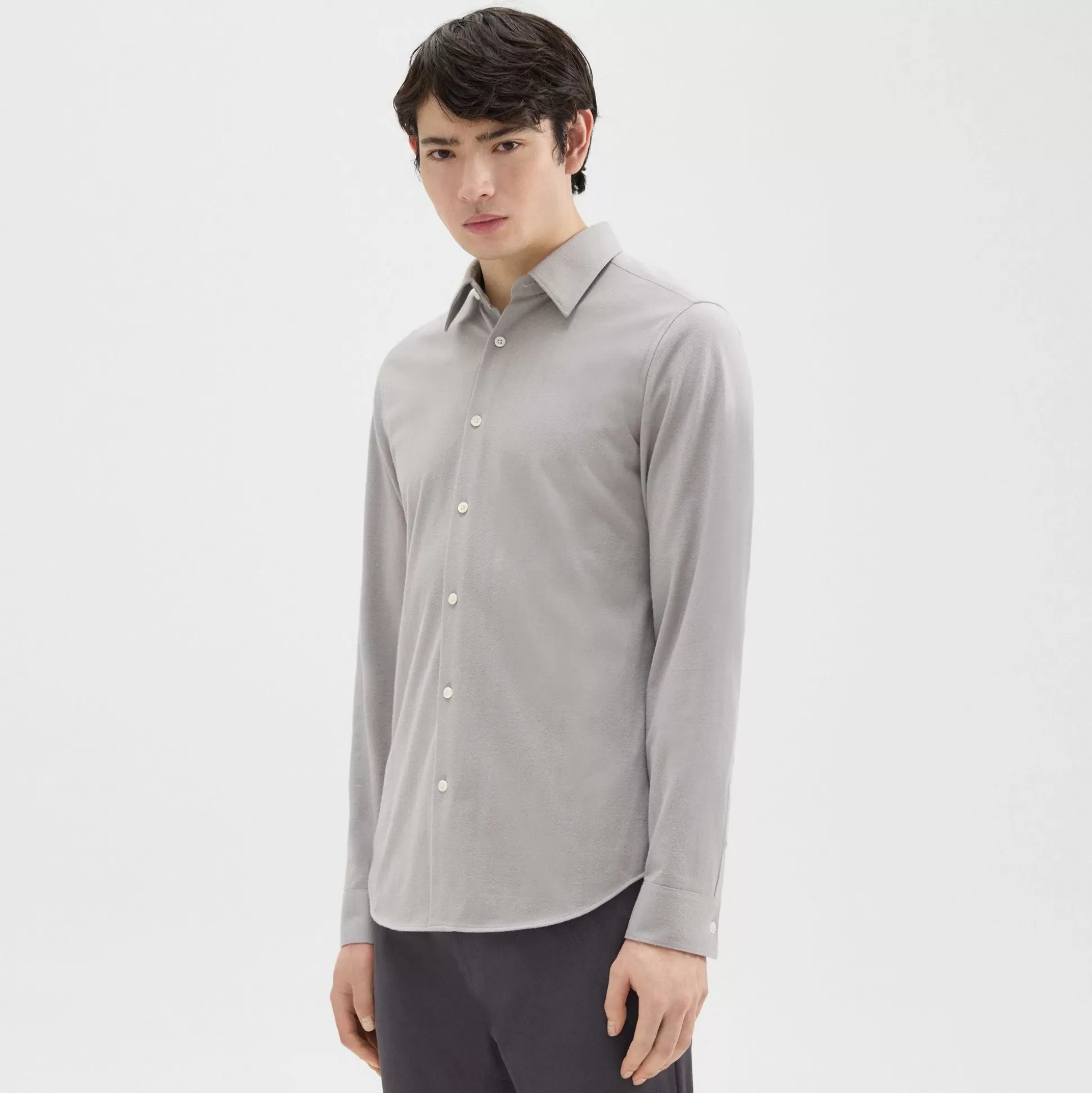 Theory Irving Shirt In Cotton Flannel-Men Shirts