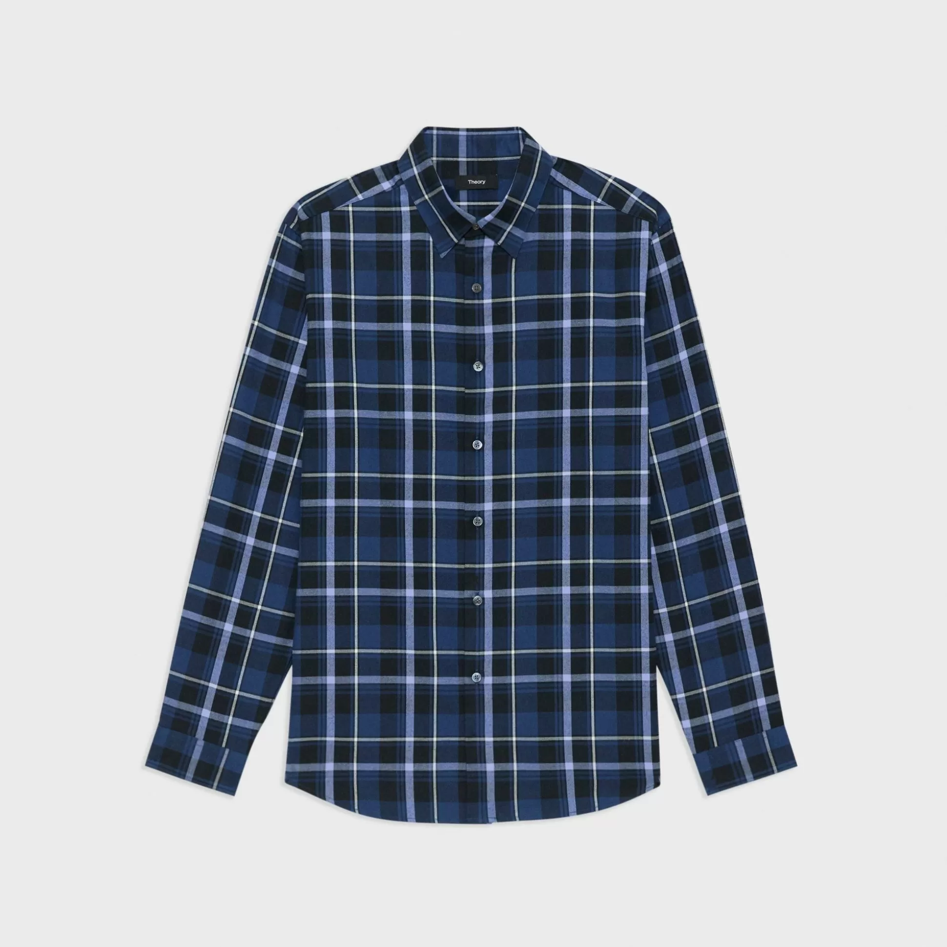 Theory Irving Shirt In Plaid Twill Flannel-Men Shirts