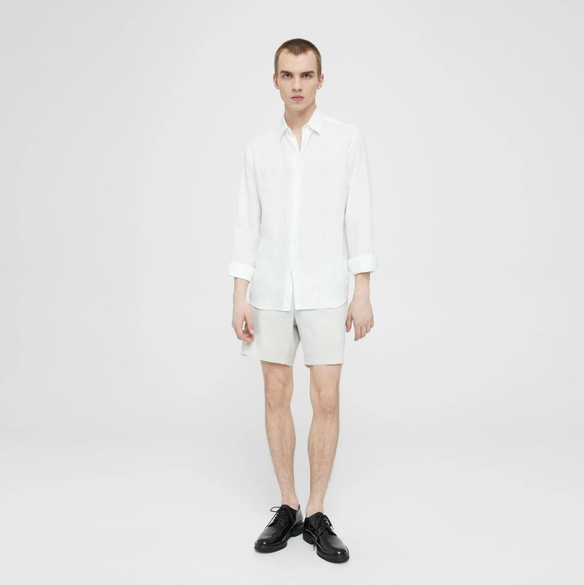 Theory Irving Shirt In Relaxed Linen-Men Shirts