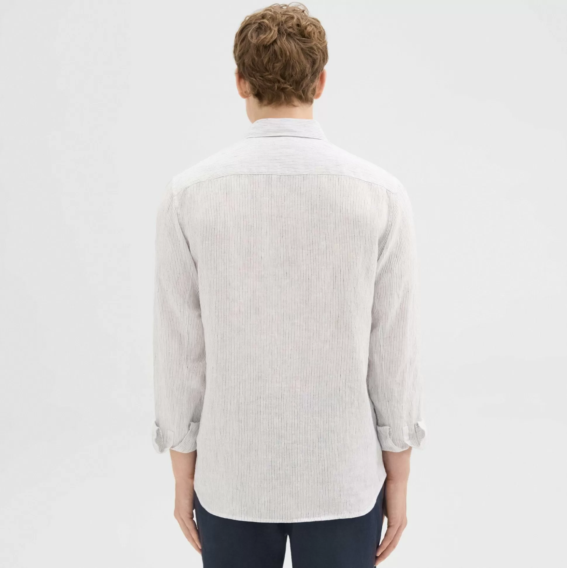 Theory Irving Shirt In Relaxed Linen-Men Shirts