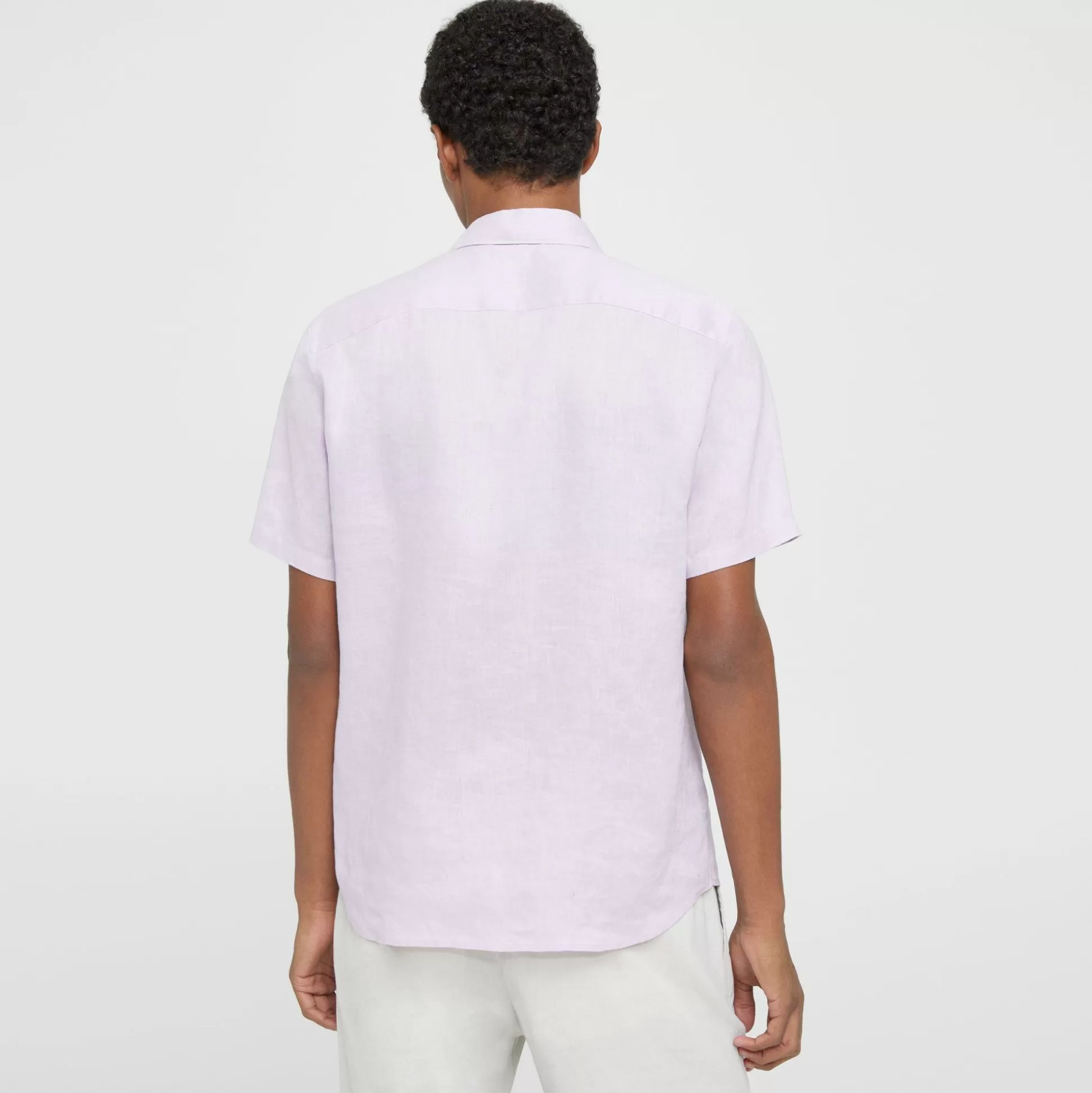 Theory Irving Short-Sleeve Shirt In Relaxed Linen-Men Shirts