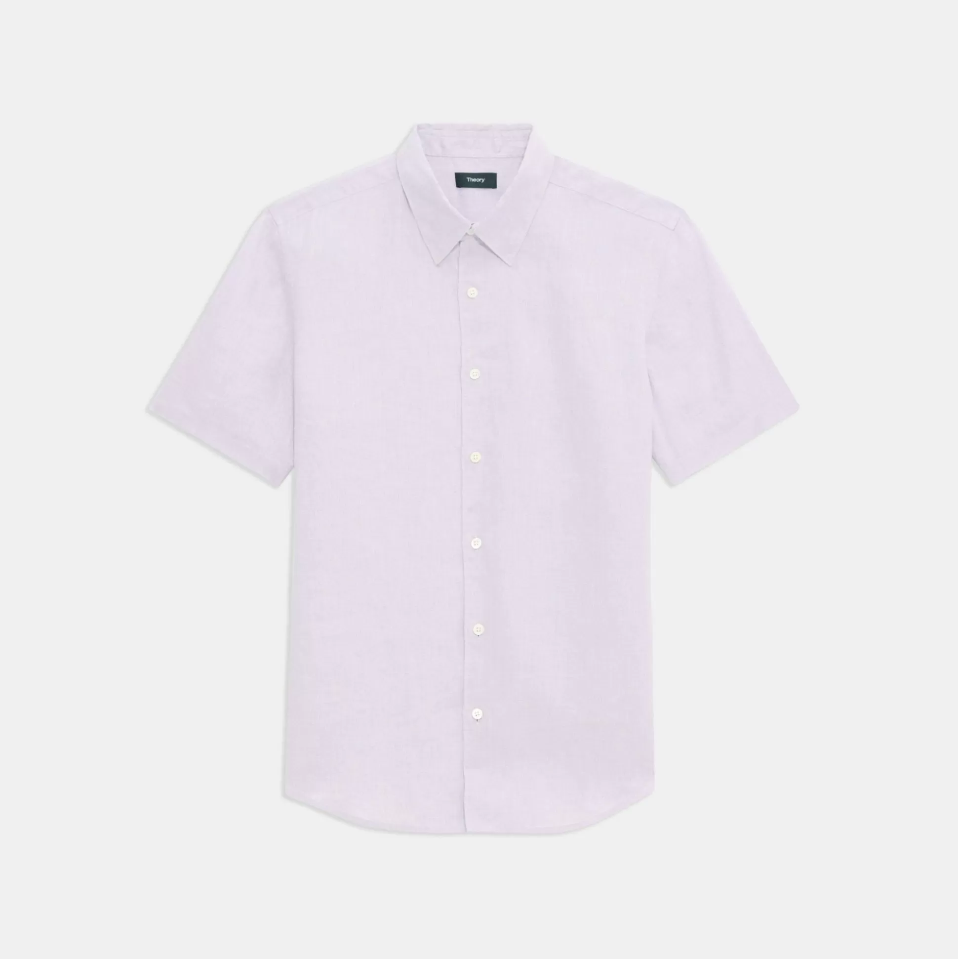 Theory Irving Short-Sleeve Shirt In Relaxed Linen-Men Shirts