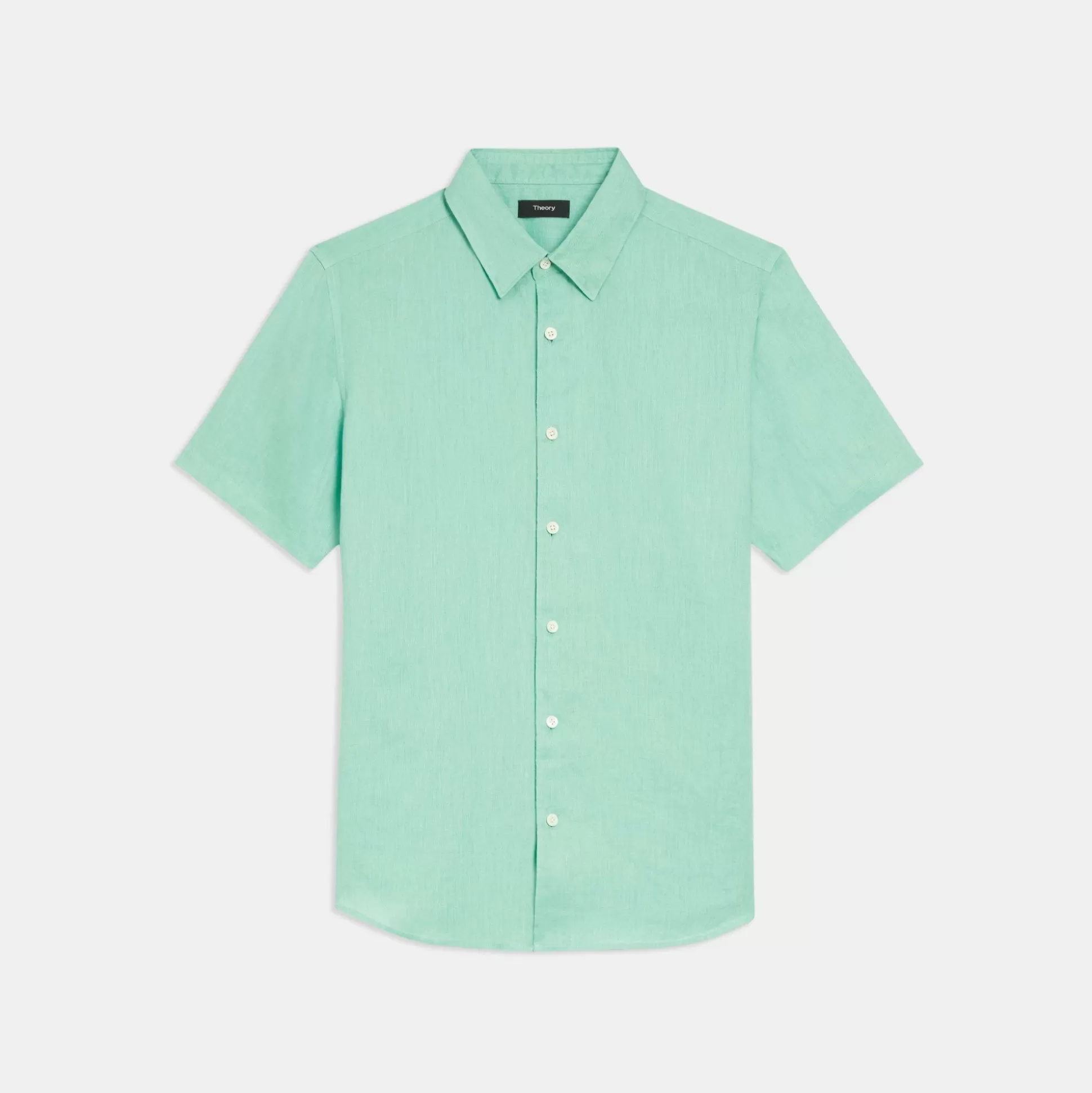 Theory Irving Short-Sleeve Shirt In Relaxed Linen-Men Shirts