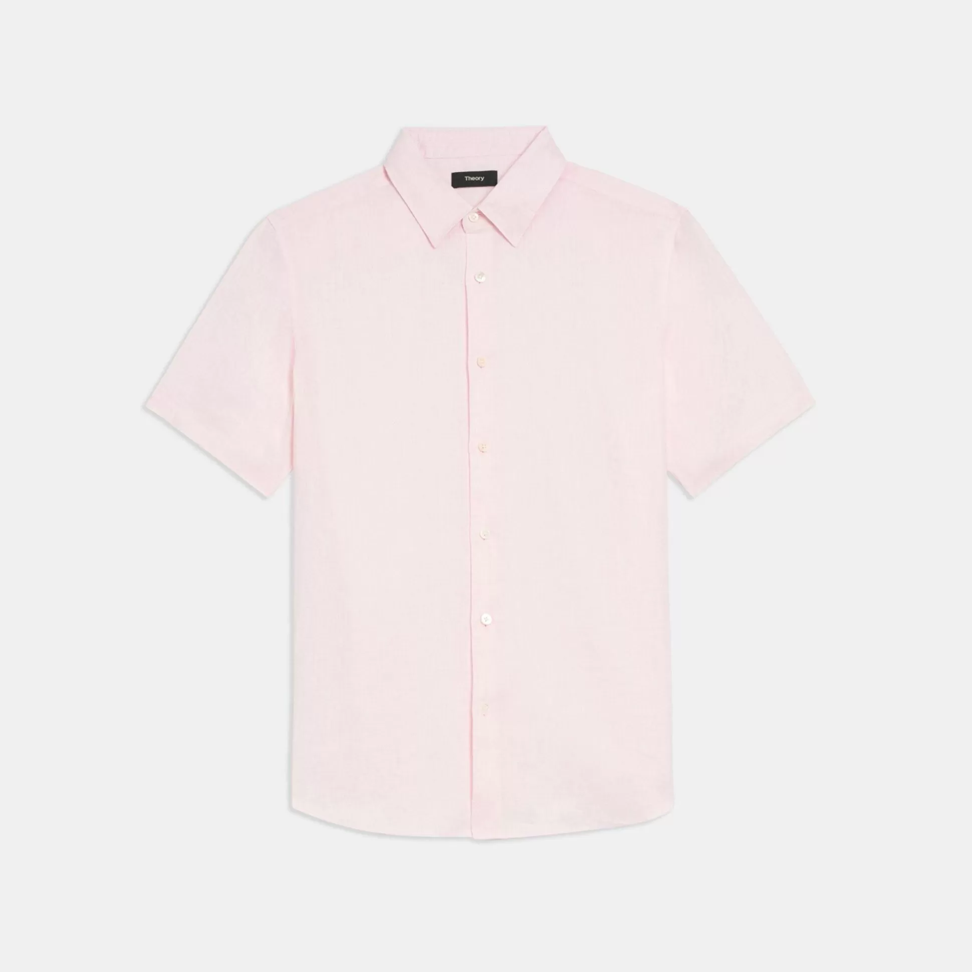 Theory Irving Short-Sleeve Shirt In Relaxed Linen-Men Shirts