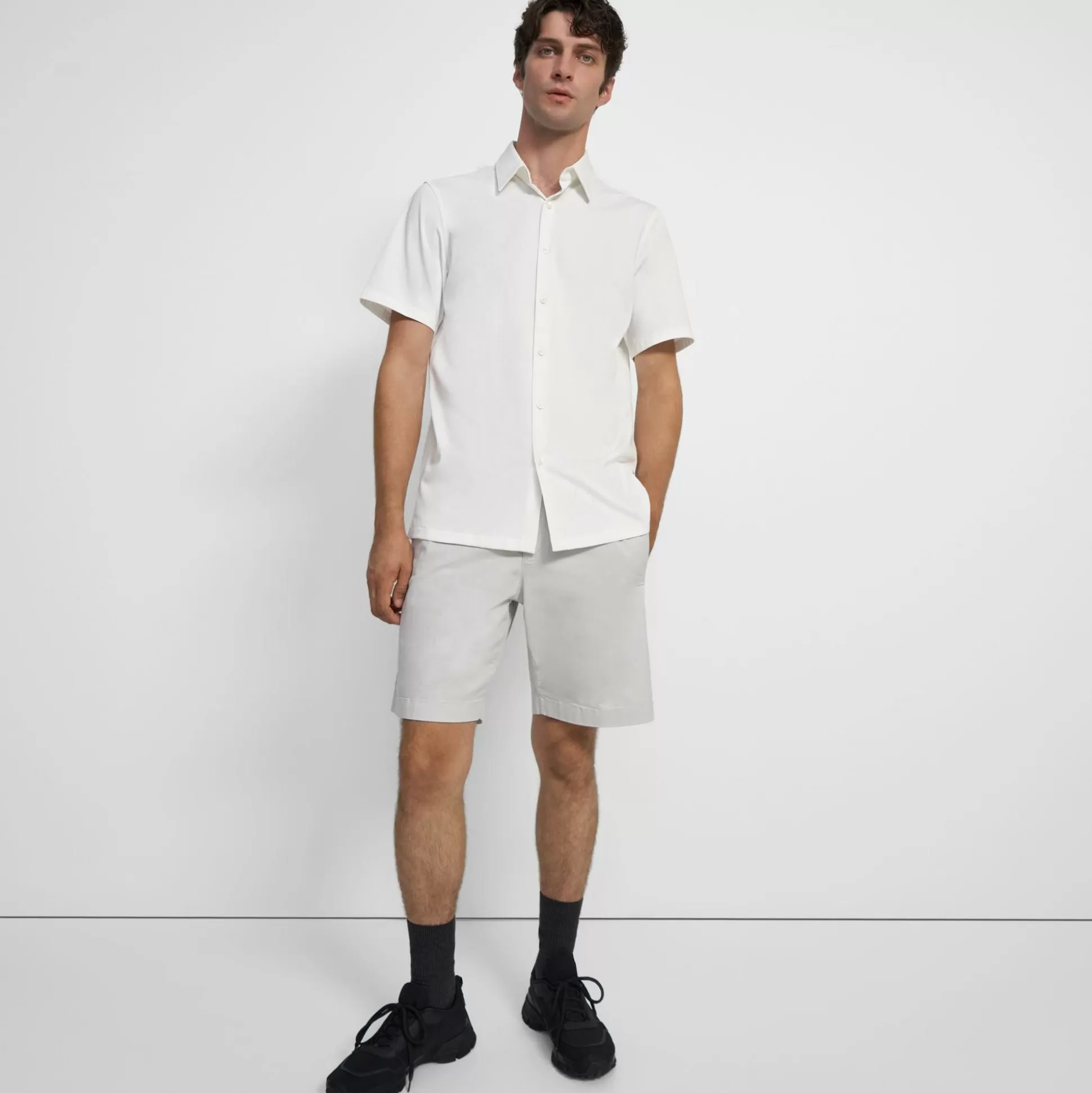 Theory Irving Short-Sleeve Shirt In Structure Knit-Men T-shirts + Polos | Shirts