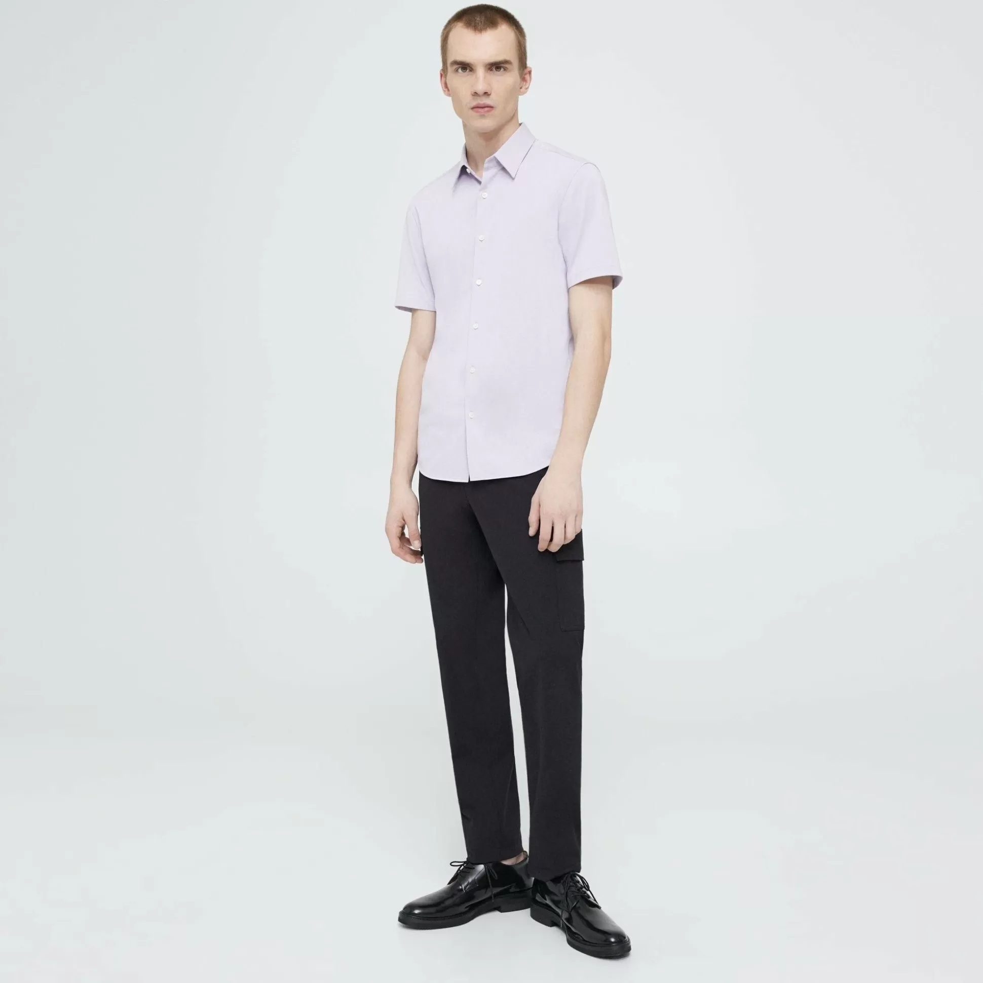 Theory Irving Short-Sleeve Shirt In Structure Knit-Men T-shirts + Polos | Shirts