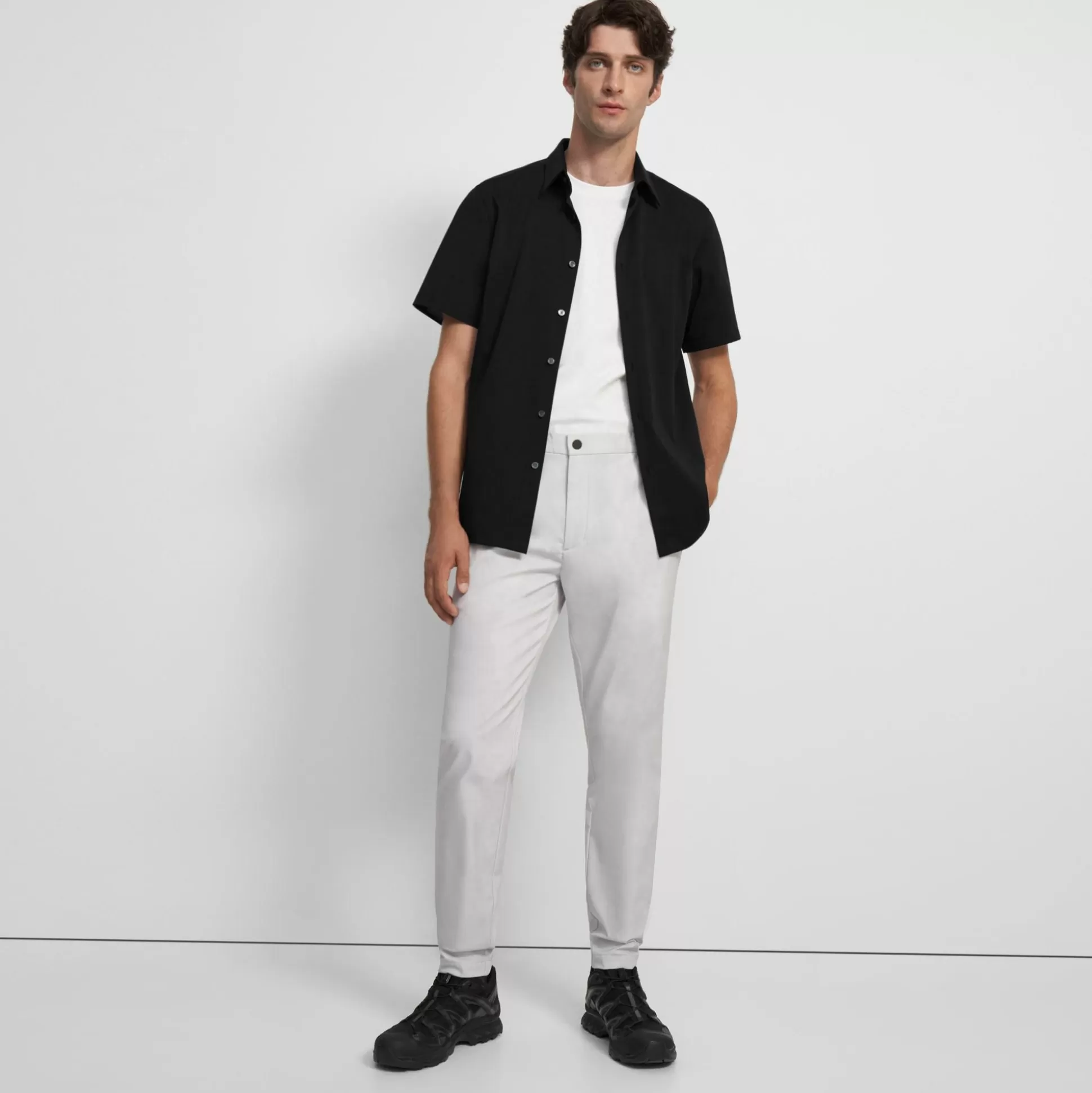 Theory Irving Short-Sleeve Shirt In Structure Knit-Men T-shirts + Polos | Shirts