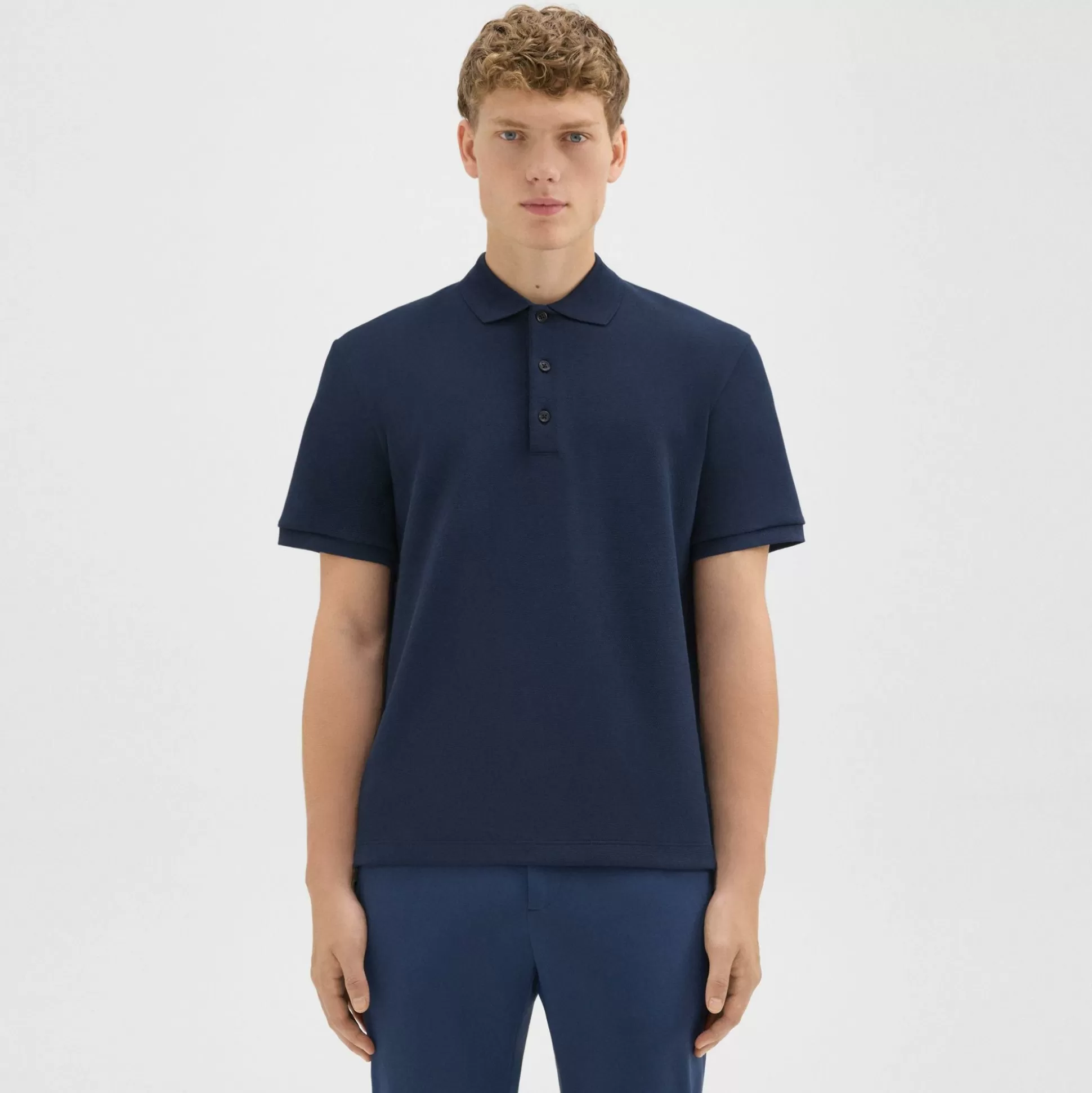 Theory Jocelin Polo Shirt In Studio Knit Jacquard-Men T-shirts + Polos