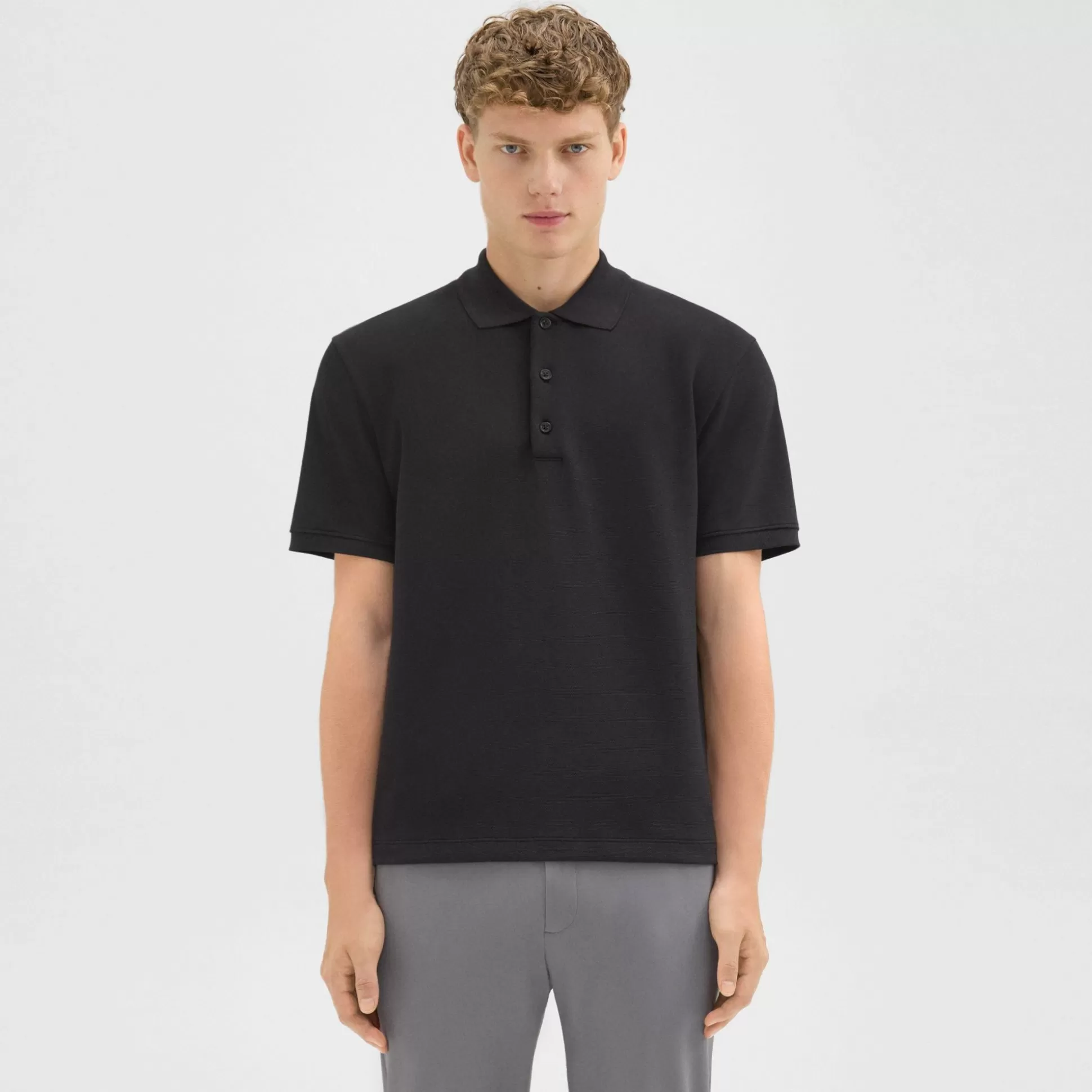 Theory Jocelin Polo Shirt In Studio Knit Jacquard-Men T-shirts + Polos