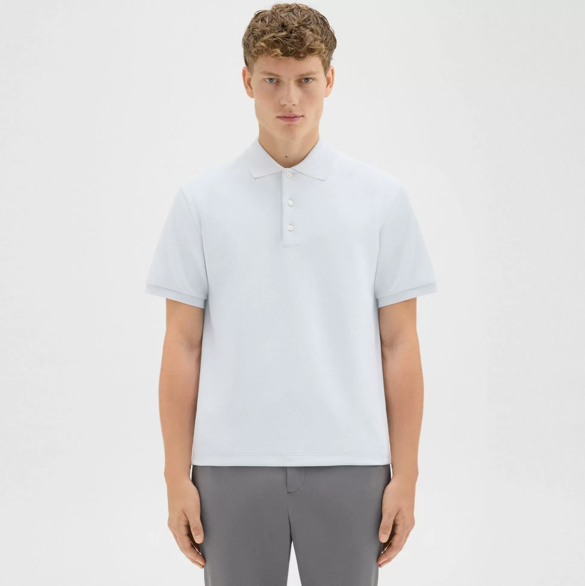 Theory Jocelin Polo Shirt In Studio Knit Jacquard-Men T-shirts + Polos