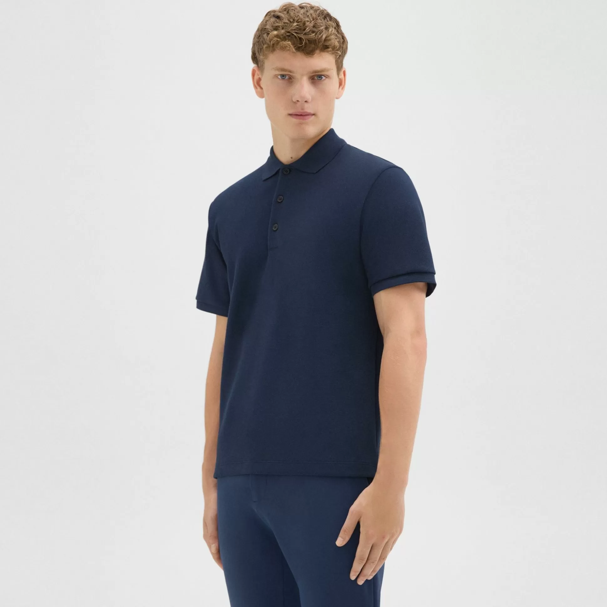 Theory Jocelin Polo Shirt In Studio Knit Jacquard-Men T-shirts + Polos