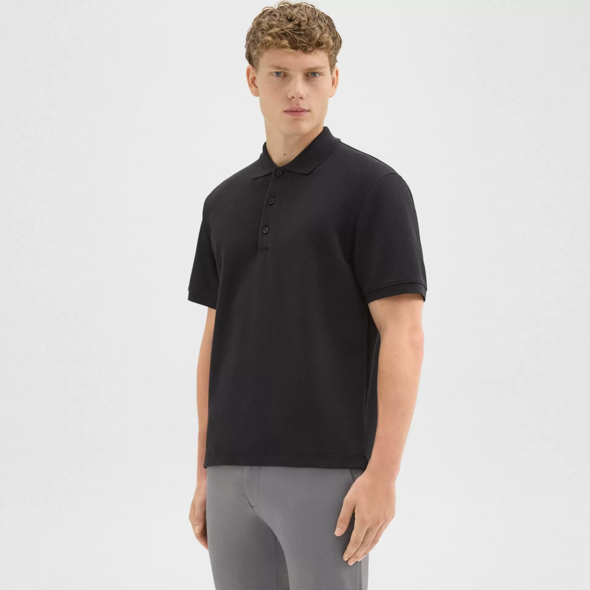 Theory Jocelin Polo Shirt In Studio Knit Jacquard-Men T-shirts + Polos