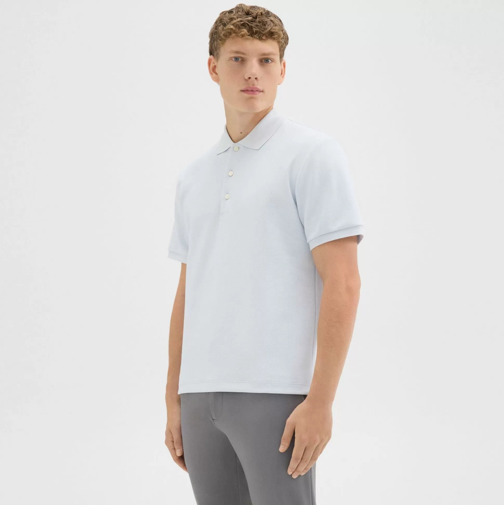 Theory Jocelin Polo Shirt In Studio Knit Jacquard-Men T-shirts + Polos