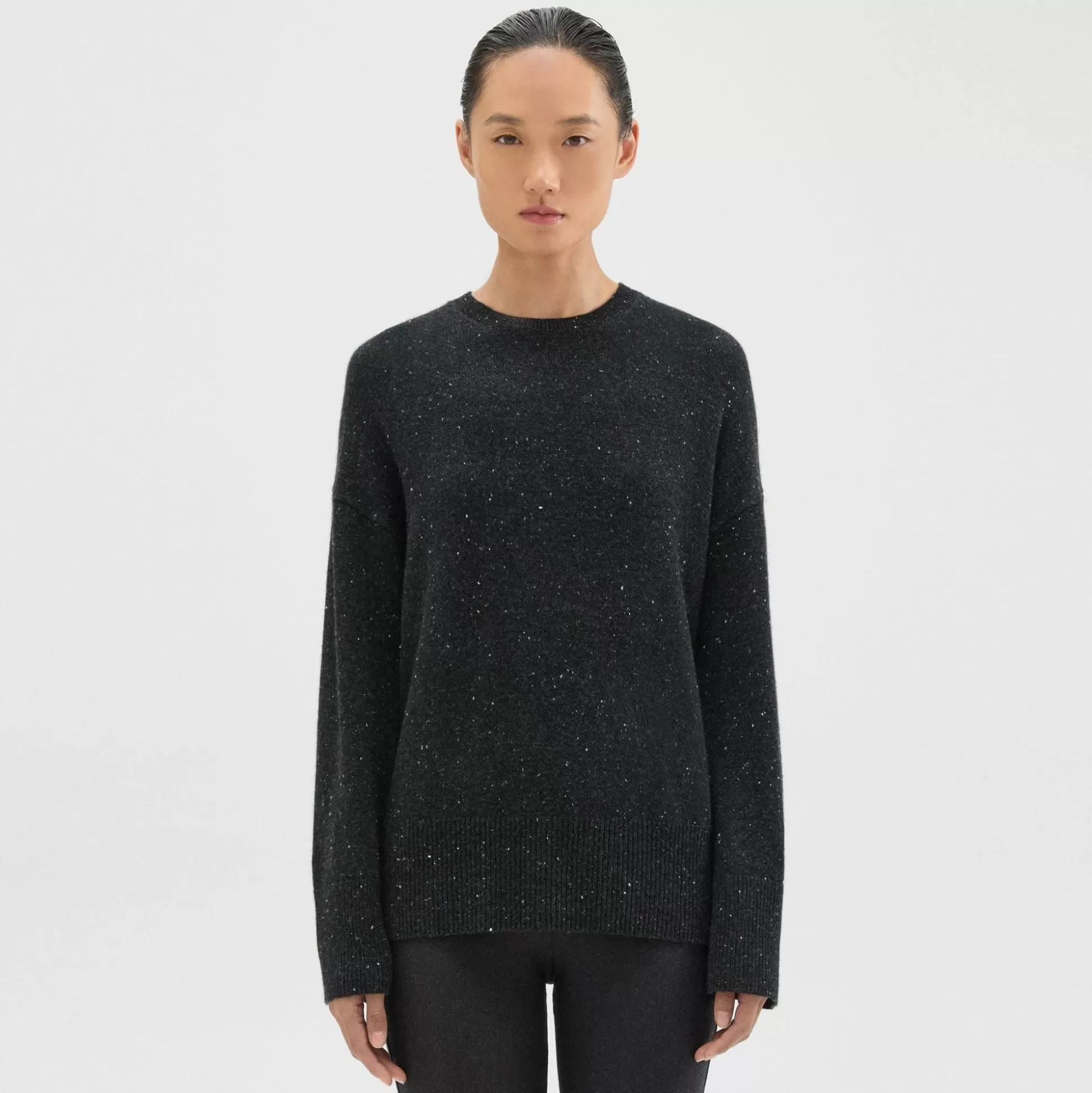 Theory Karenia Sweater In Donegal Wool-Cashmere-Women Sweaters + Cardigans