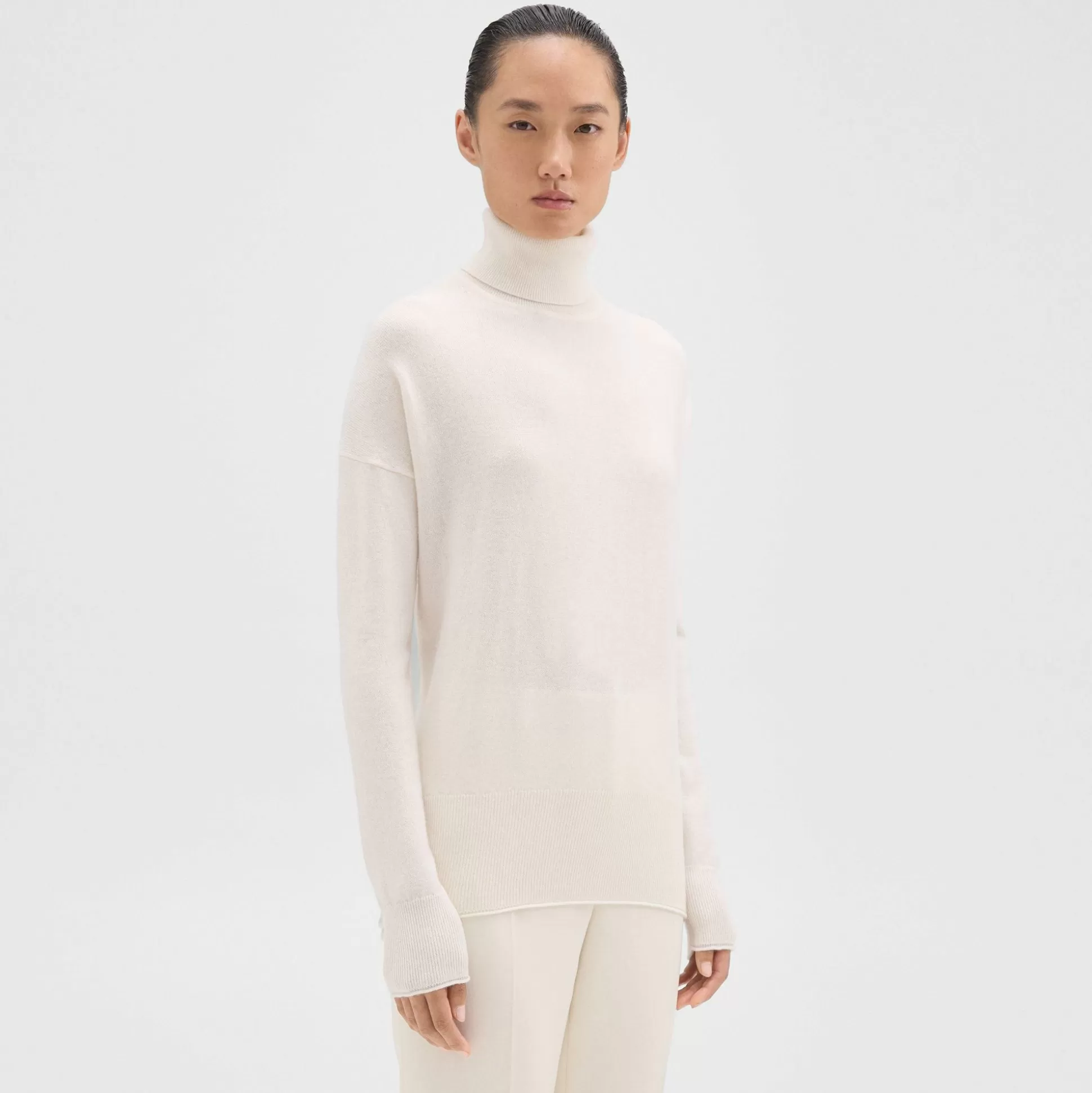 Theory Karenia Turtleneck Sweater In Cashmere-Women Sweaters + Cardigans