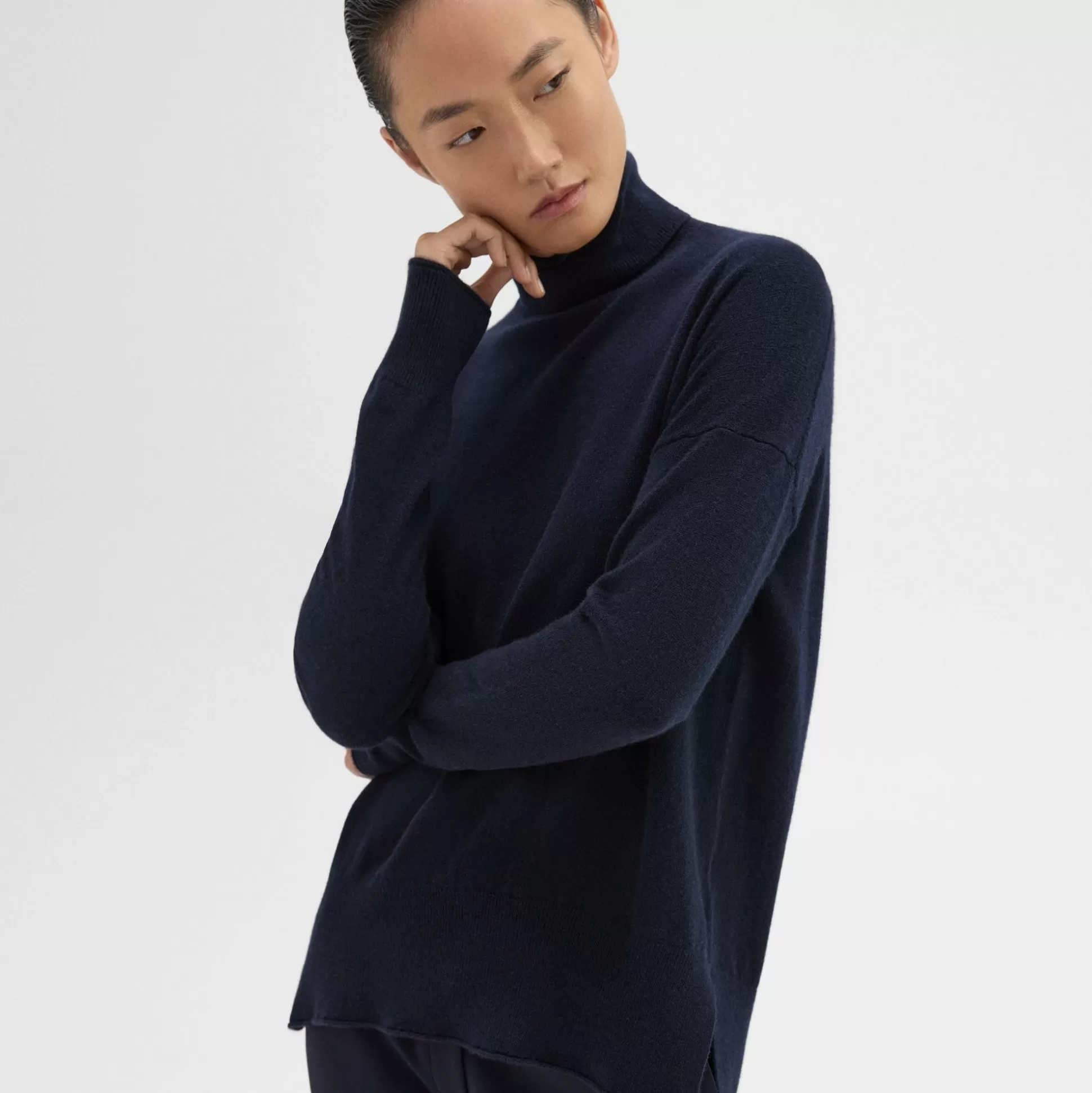 Theory Karenia Turtleneck Sweater In Cashmere-Women Sweaters + Cardigans