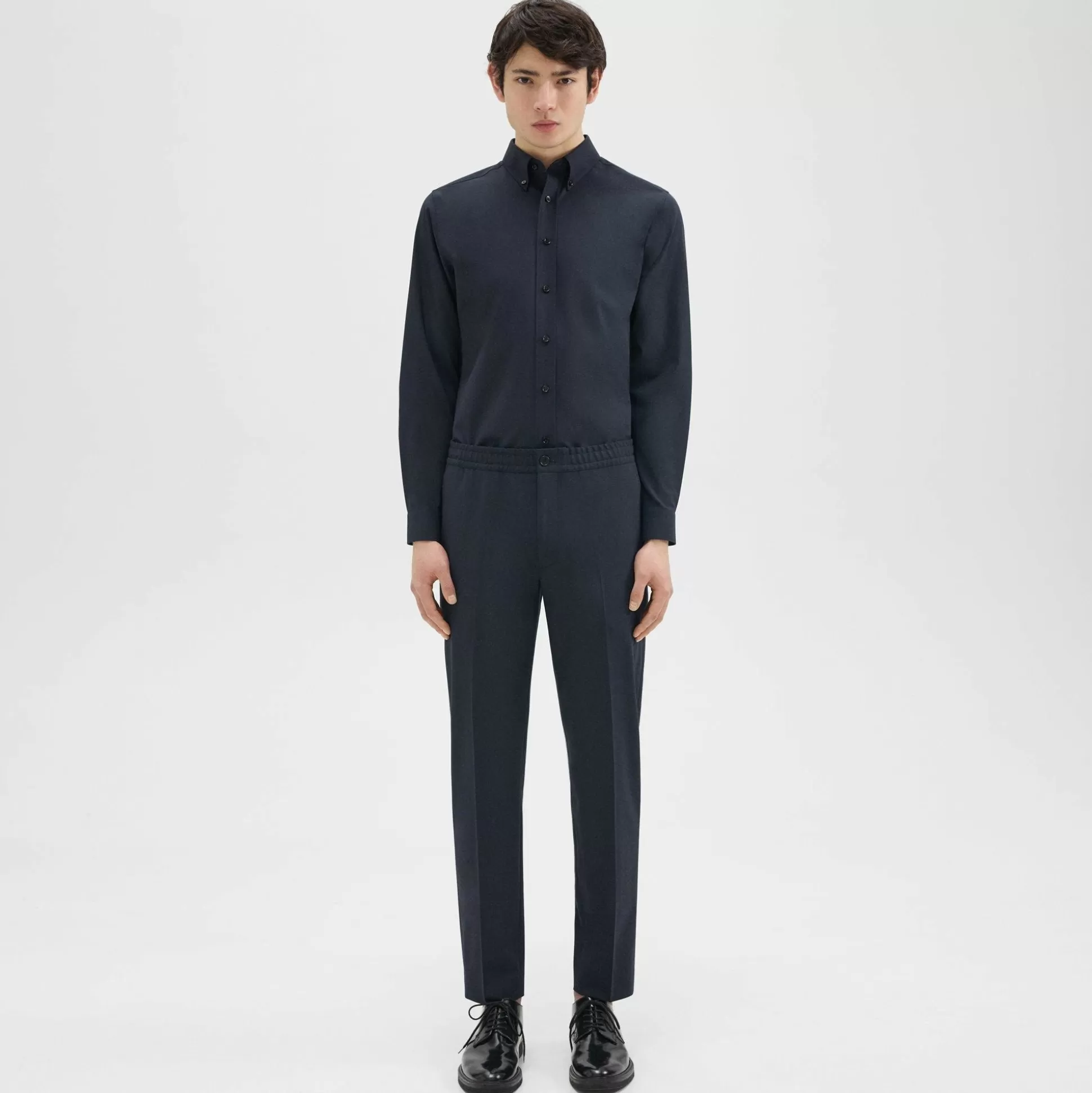 Theory Larin Drawstring Pant In Stretch Wool-Men Pants