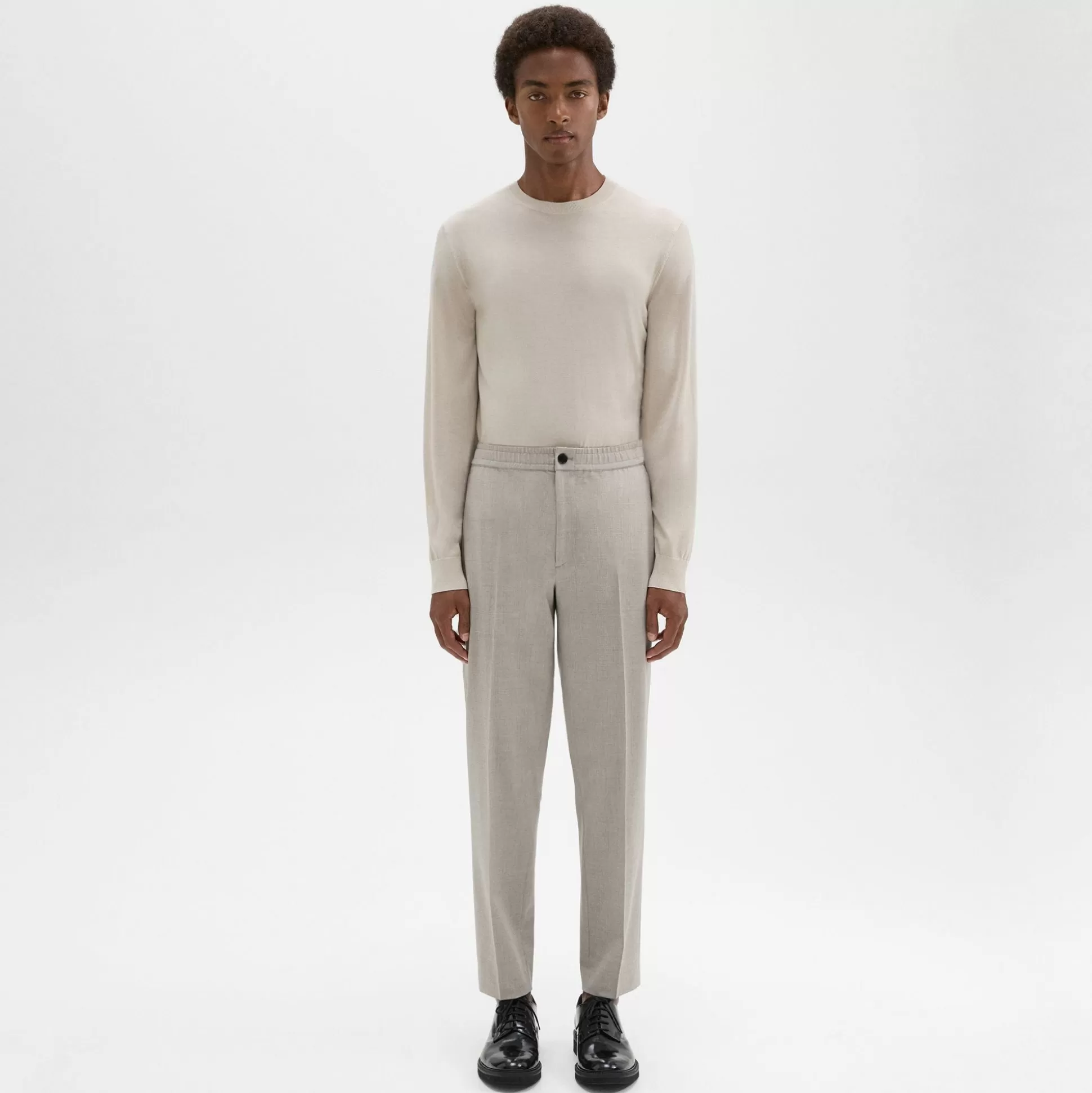 Theory Larin Drawstring Pant In Stretch Wool-Men Pants