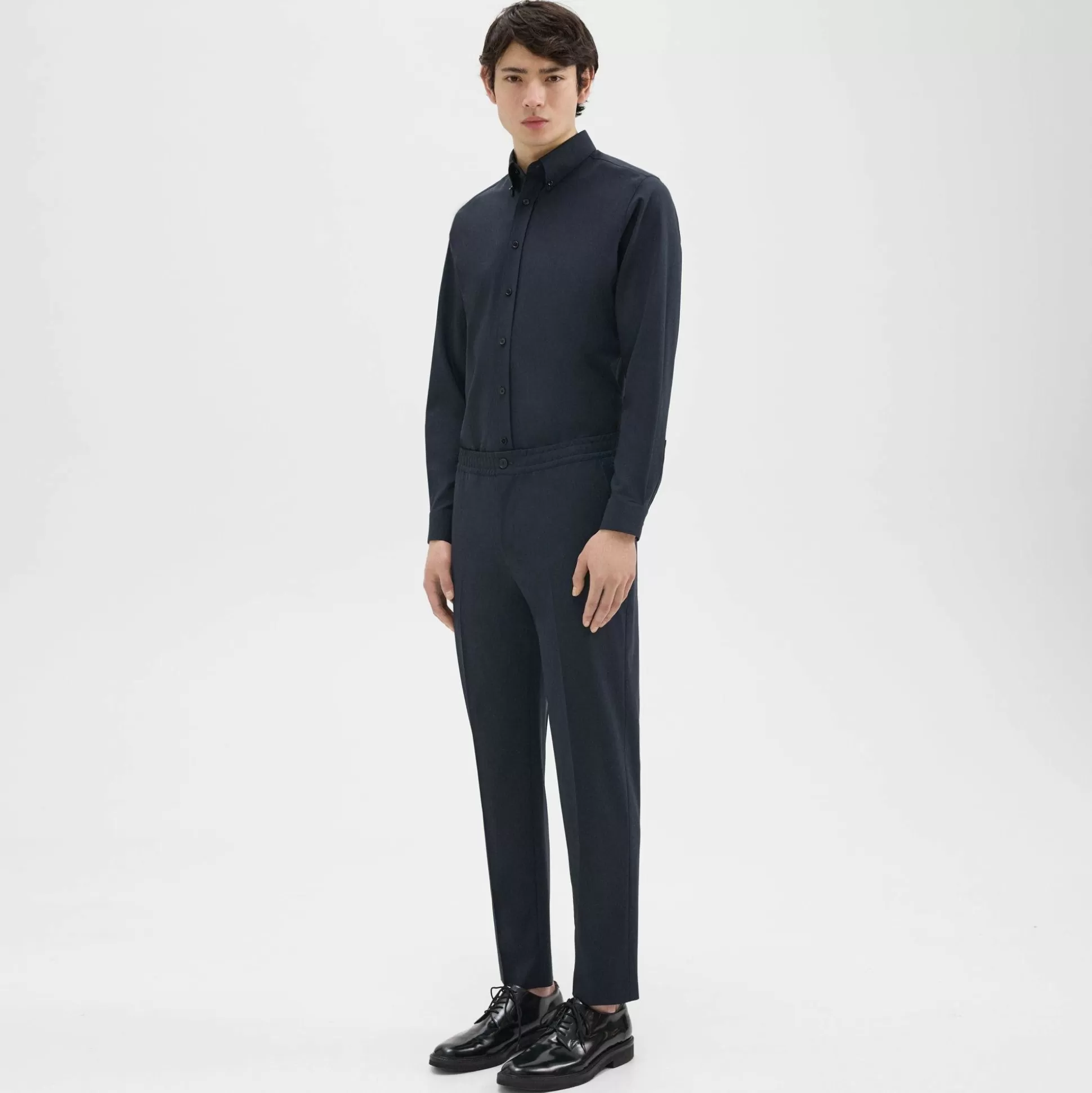 Theory Larin Drawstring Pant In Stretch Wool-Men Pants