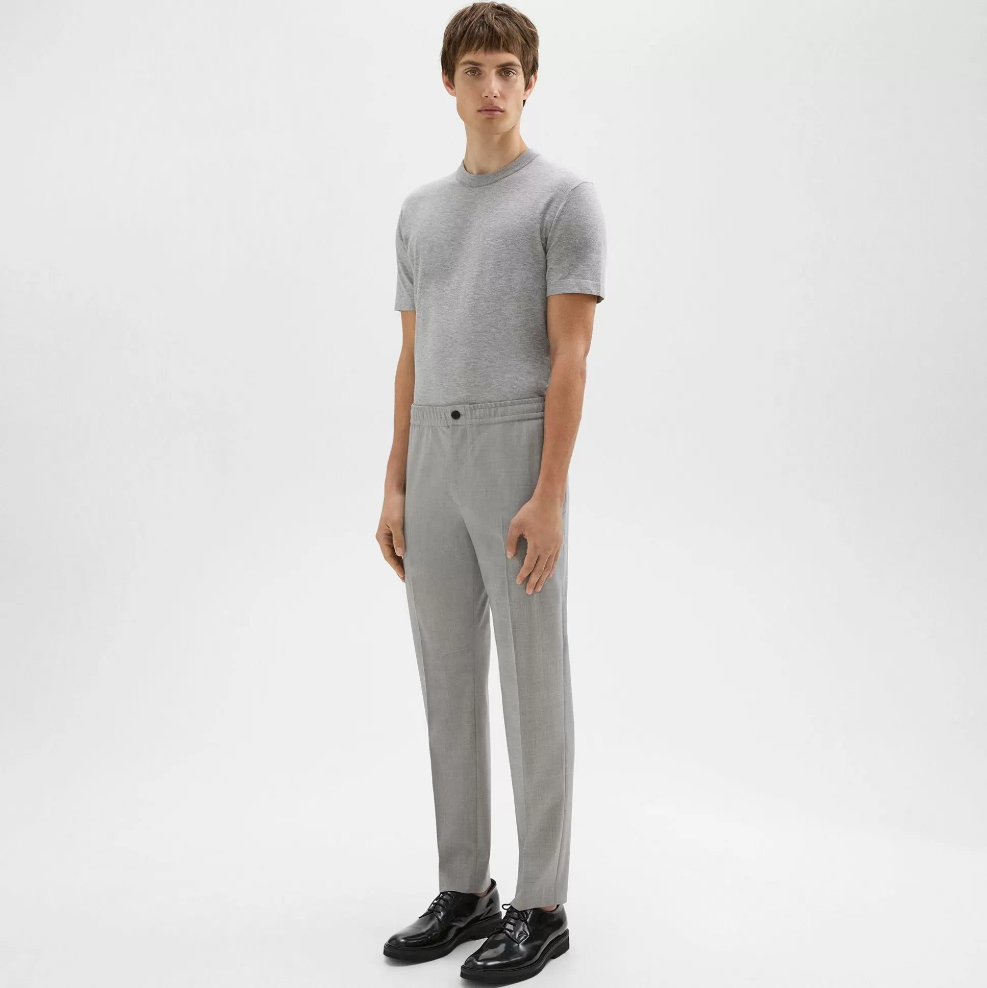 Theory Larin Drawstring Pant In Stretch Wool-Men Pants