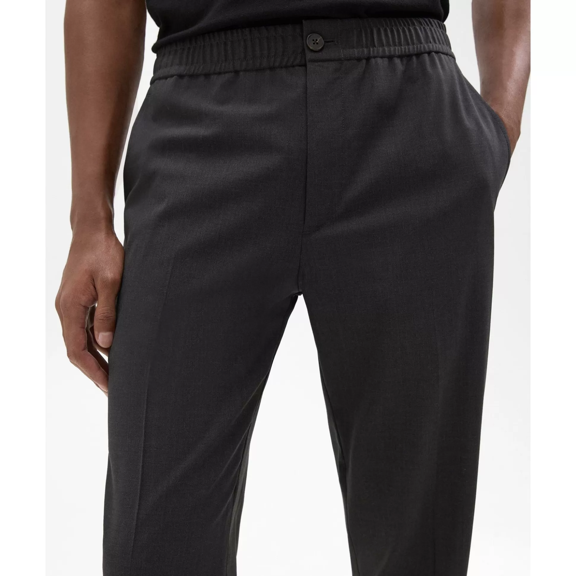 Theory Larin Drawstring Pant In Stretch Wool-Men Pants