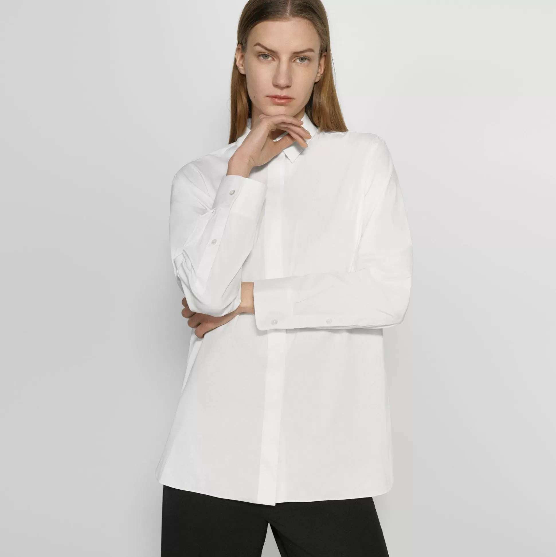 Theory Menswear Shirt In Good Cotton-Women Tops