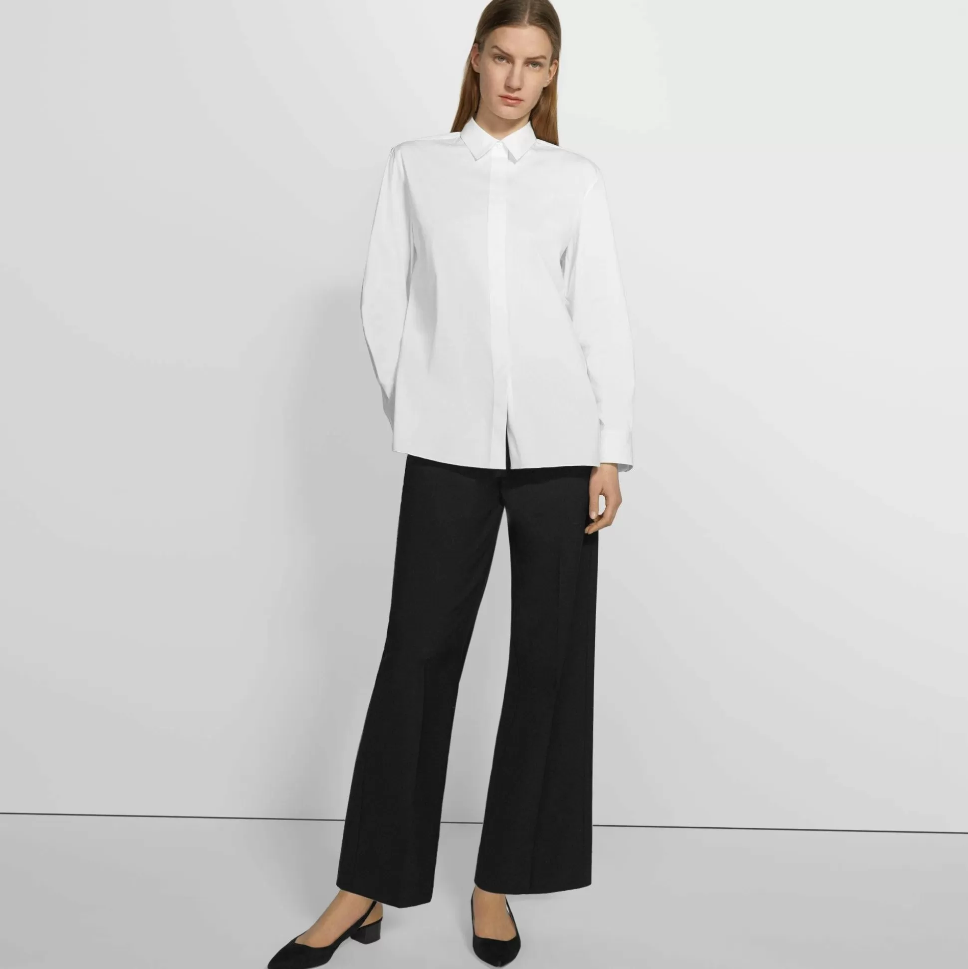 Theory Menswear Shirt In Good Cotton-Women Tops