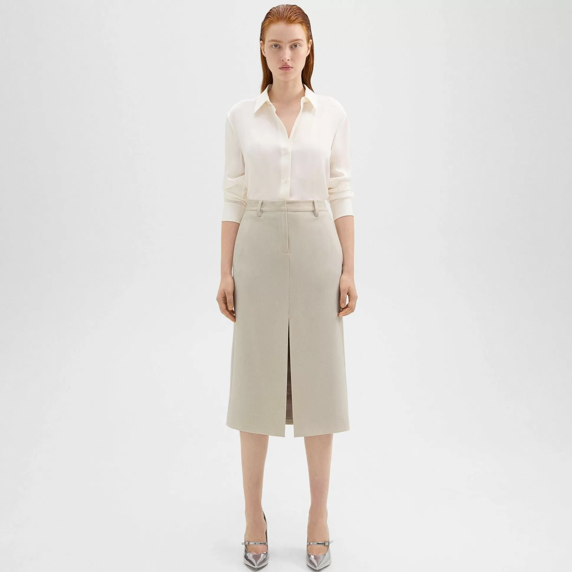 Theory Midi Trouser Skirt In Admiral Crepe-Women Suits | Skirts