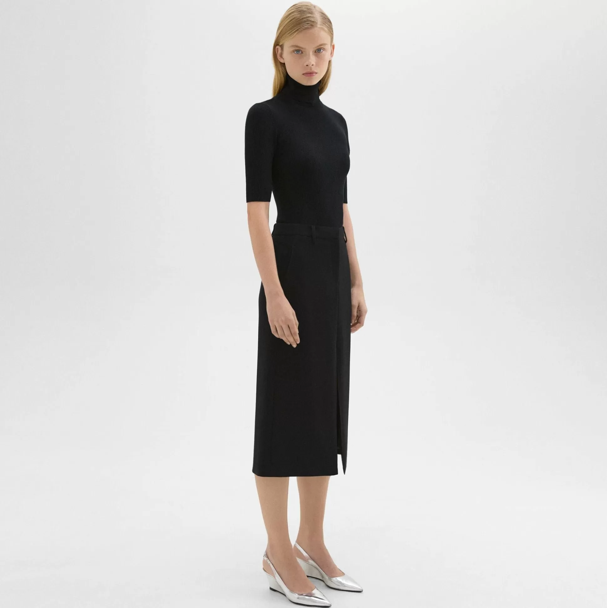 Theory Midi Trouser Skirt In Admiral Crepe-Women Suits | Skirts