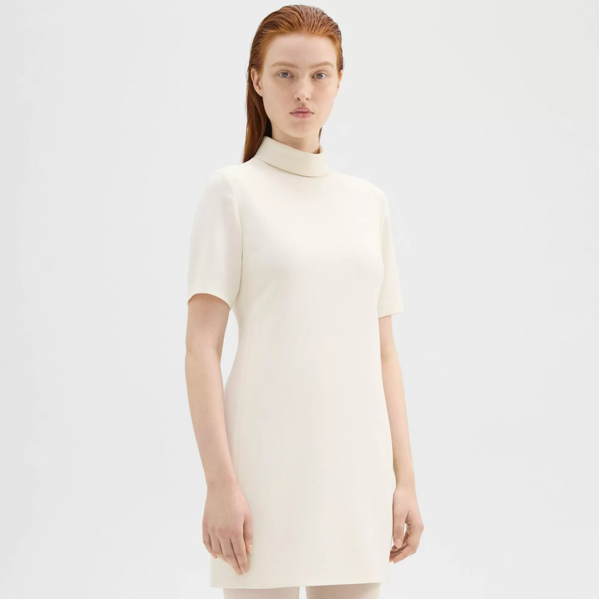 Theory Mini Roll Neck Dress In Admiral Crepe-Women Dresses