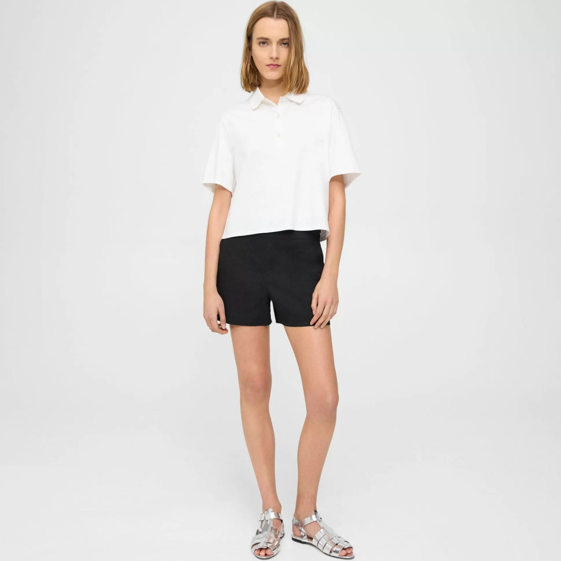 Theory Mini Short In Good Linen-Women Pants | Shorts