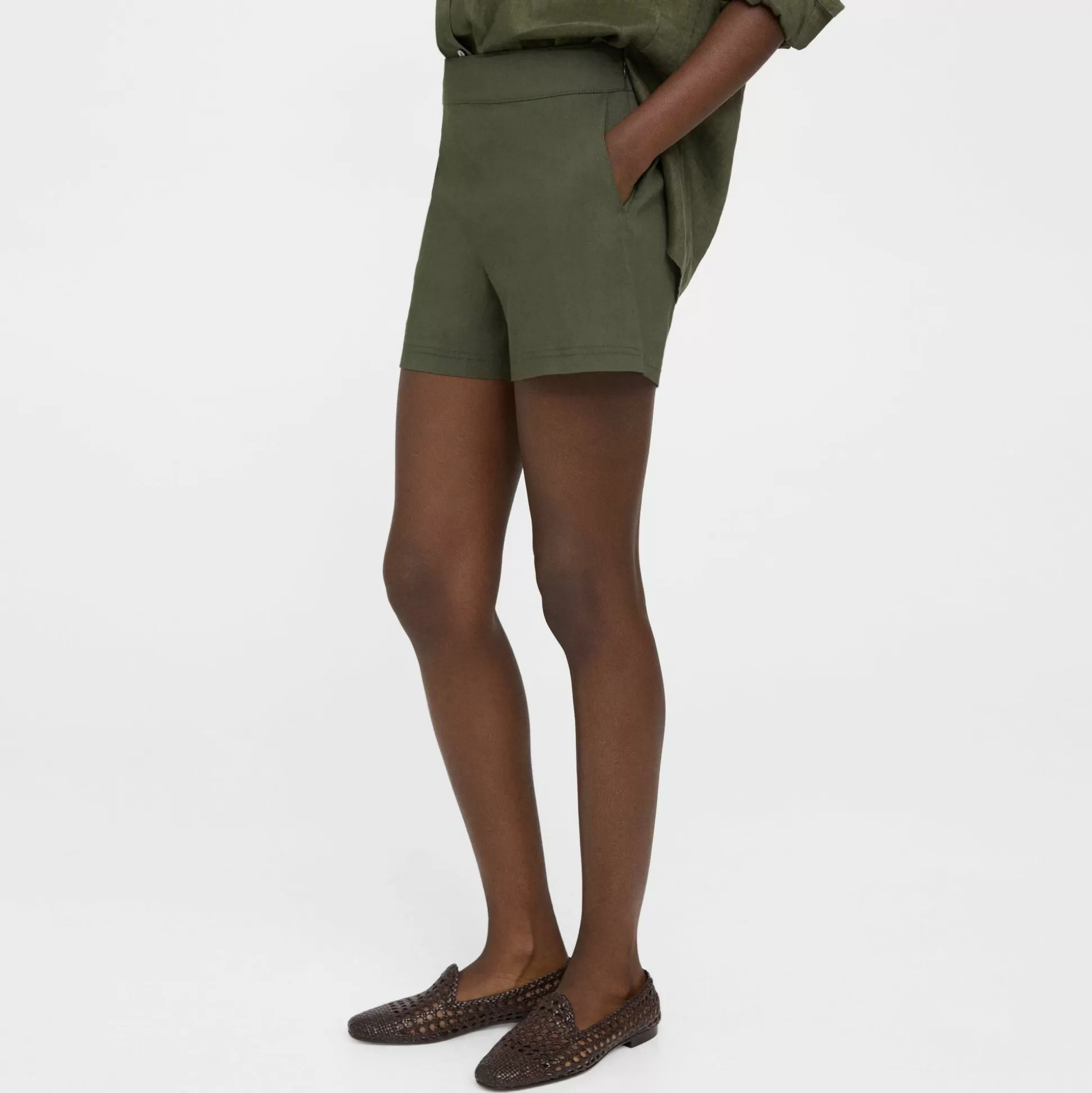 Theory Mini Short In Good Linen-Women Shorts | Pants