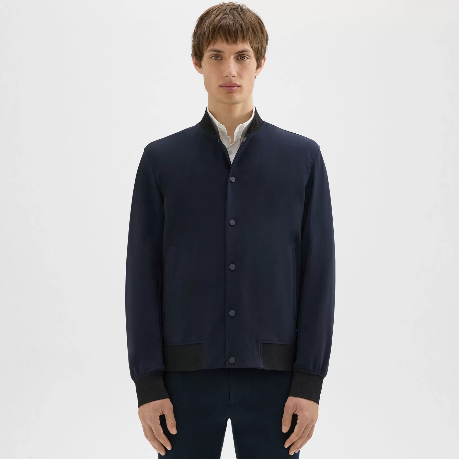 Theory Murphy Bomber Jacket In Precision Ponte-Men Outerwear