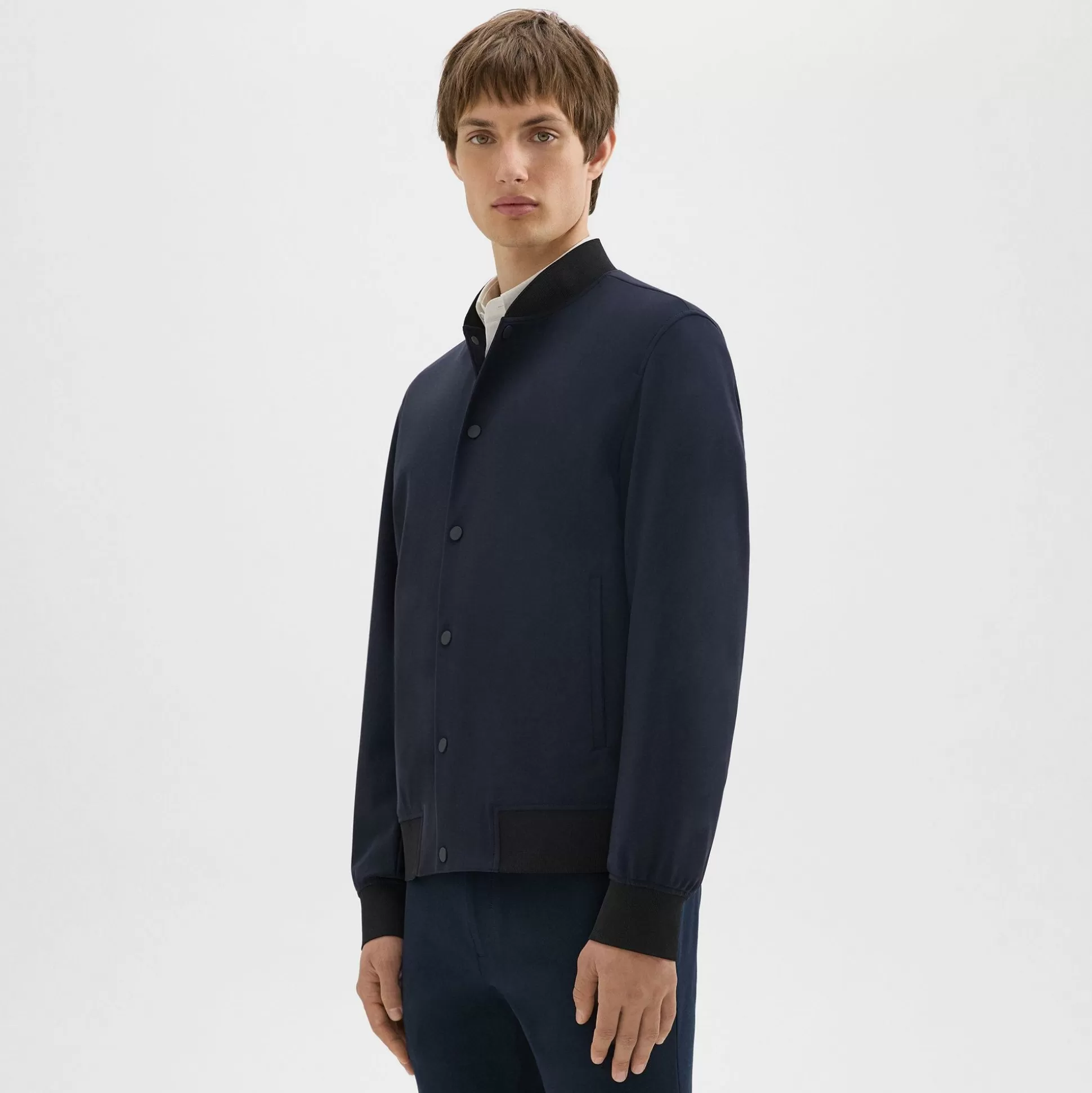 Theory Murphy Bomber Jacket In Precision Ponte-Men Outerwear