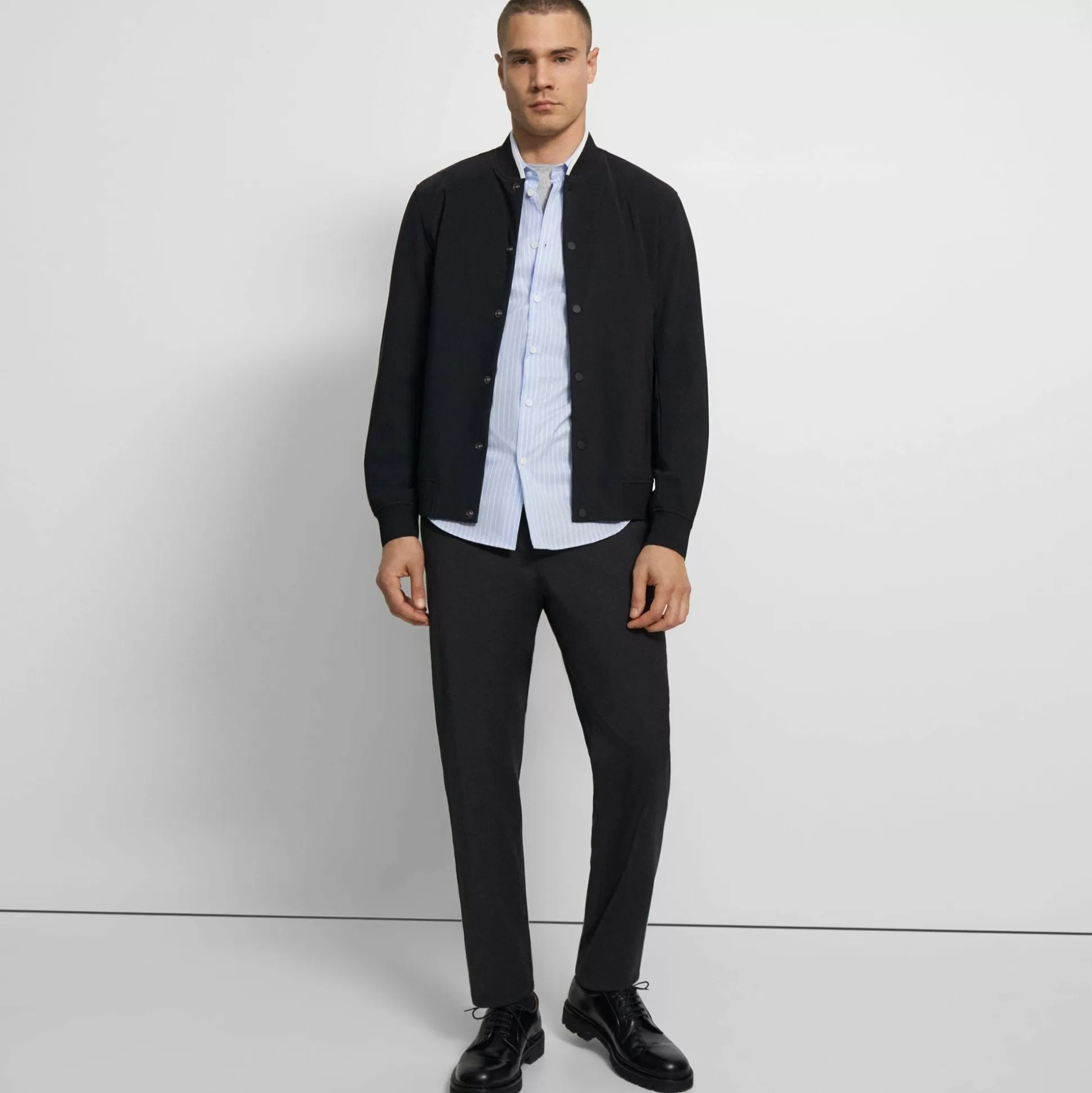 Theory Murphy Bomber Jacket In Precision Ponte-Men Outerwear | Blazers + Jackets