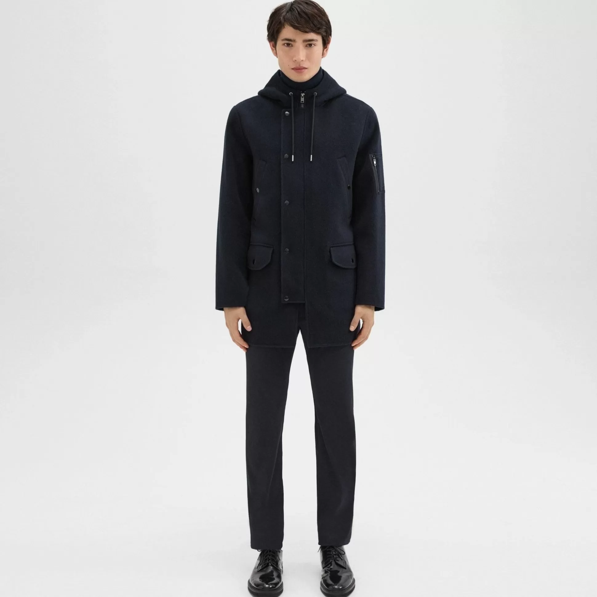 Theory Nev Parka In Double-Face Wool-Cashmere-Men Outerwear