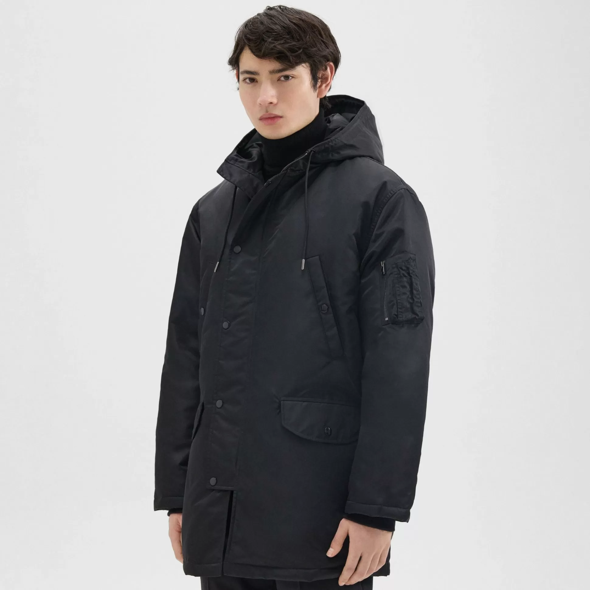 Theory Nev Puffer Parka In Recycled Nylon-Men Outerwear