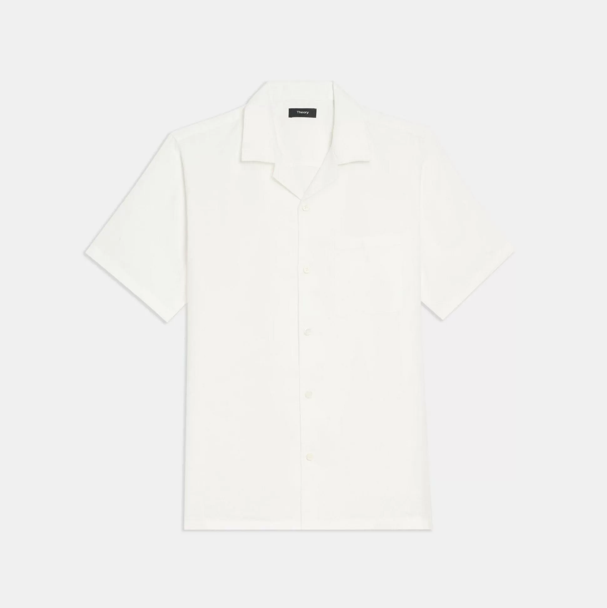 Theory Noll Short-Sleeve Shirt In Relaxed Linen-Men Shirts