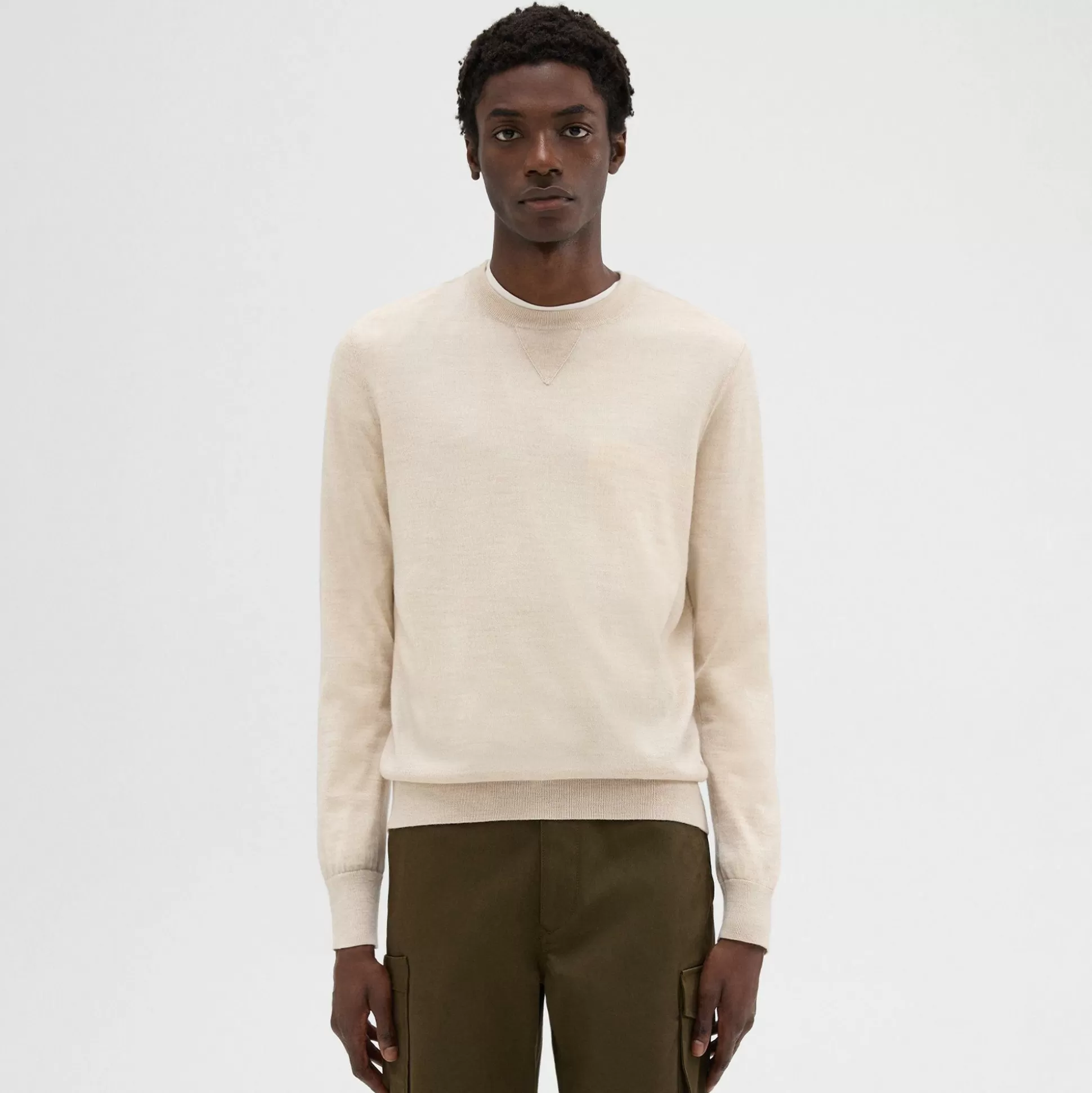 Theory Nylon-Wool Combo Sweater-Men Sweaters + Cardigans