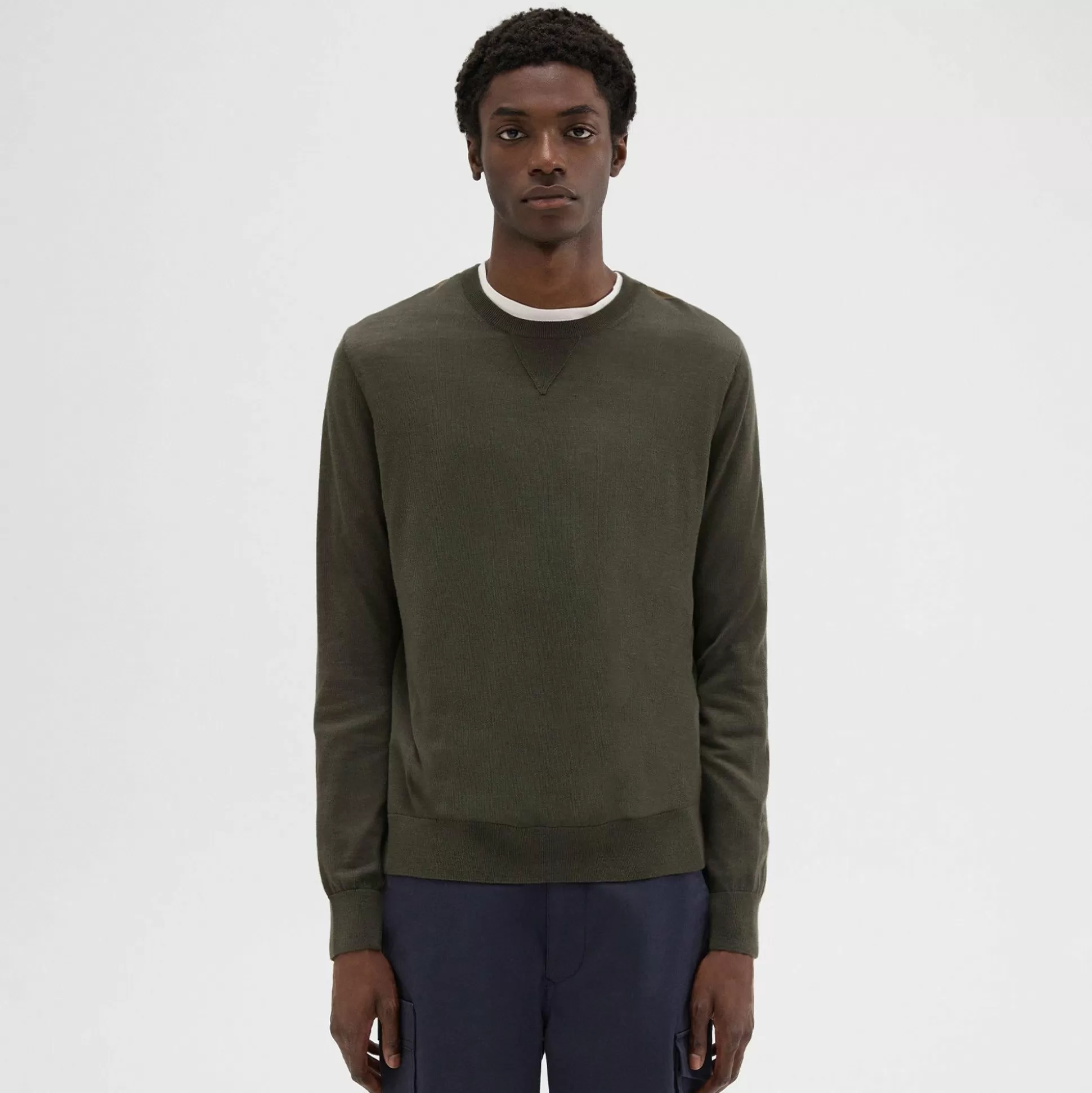 Theory Nylon-Wool Combo Sweater-Men Sweaters + Cardigans