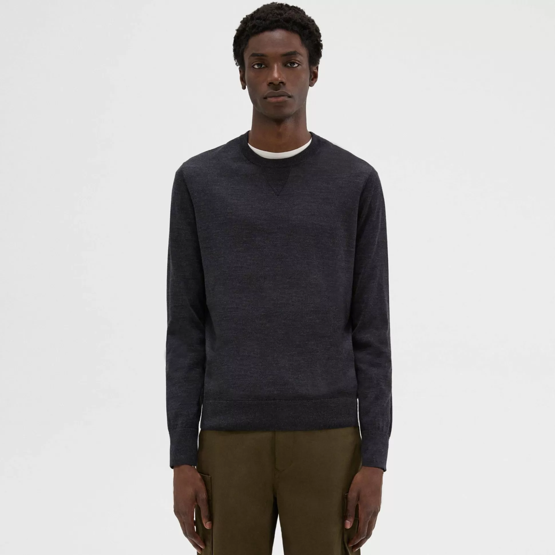 Theory Nylon-Wool Combo Sweater-Men Sweaters + Cardigans