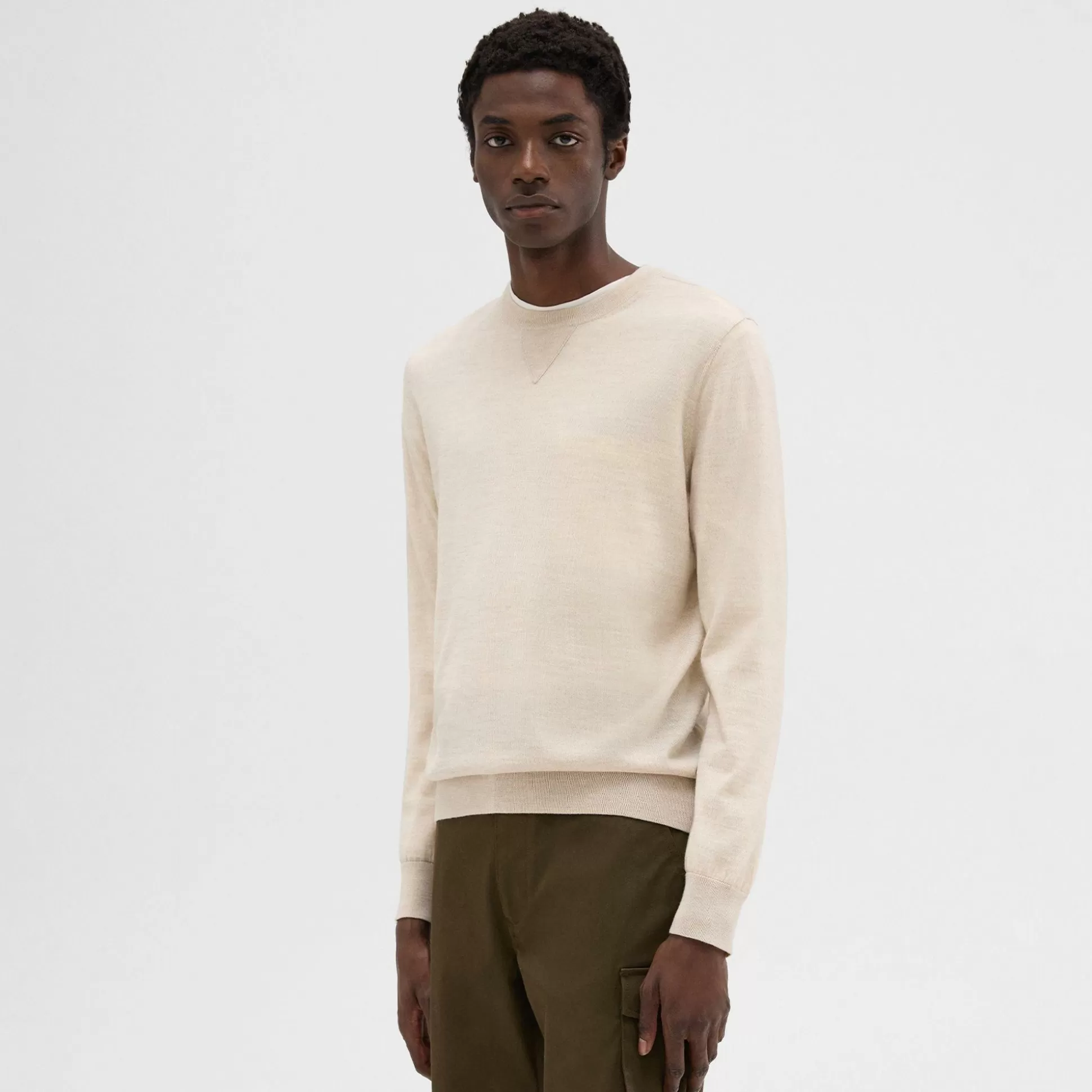 Theory Nylon-Wool Combo Sweater-Men Sweaters + Cardigans