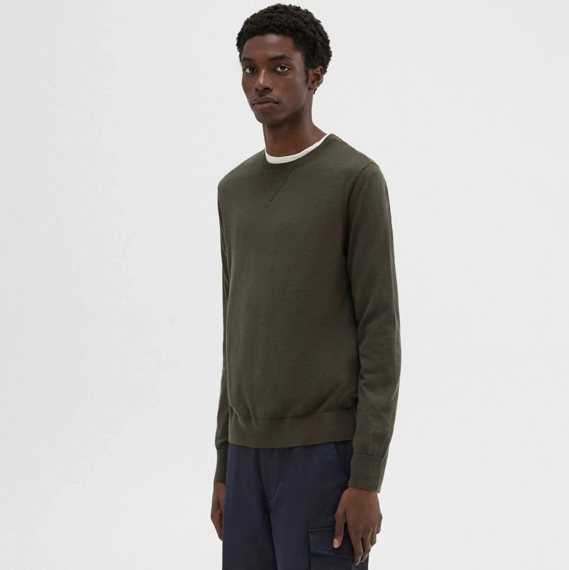 Theory Nylon-Wool Combo Sweater-Men Sweaters + Cardigans