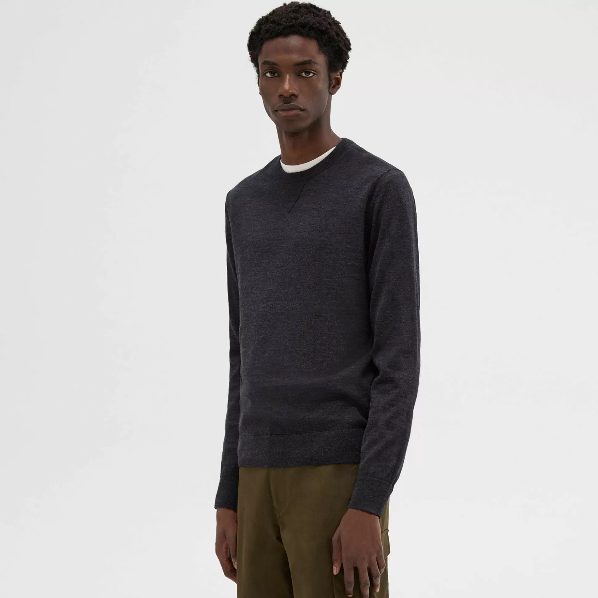 Theory Nylon-Wool Combo Sweater-Men Sweaters + Cardigans