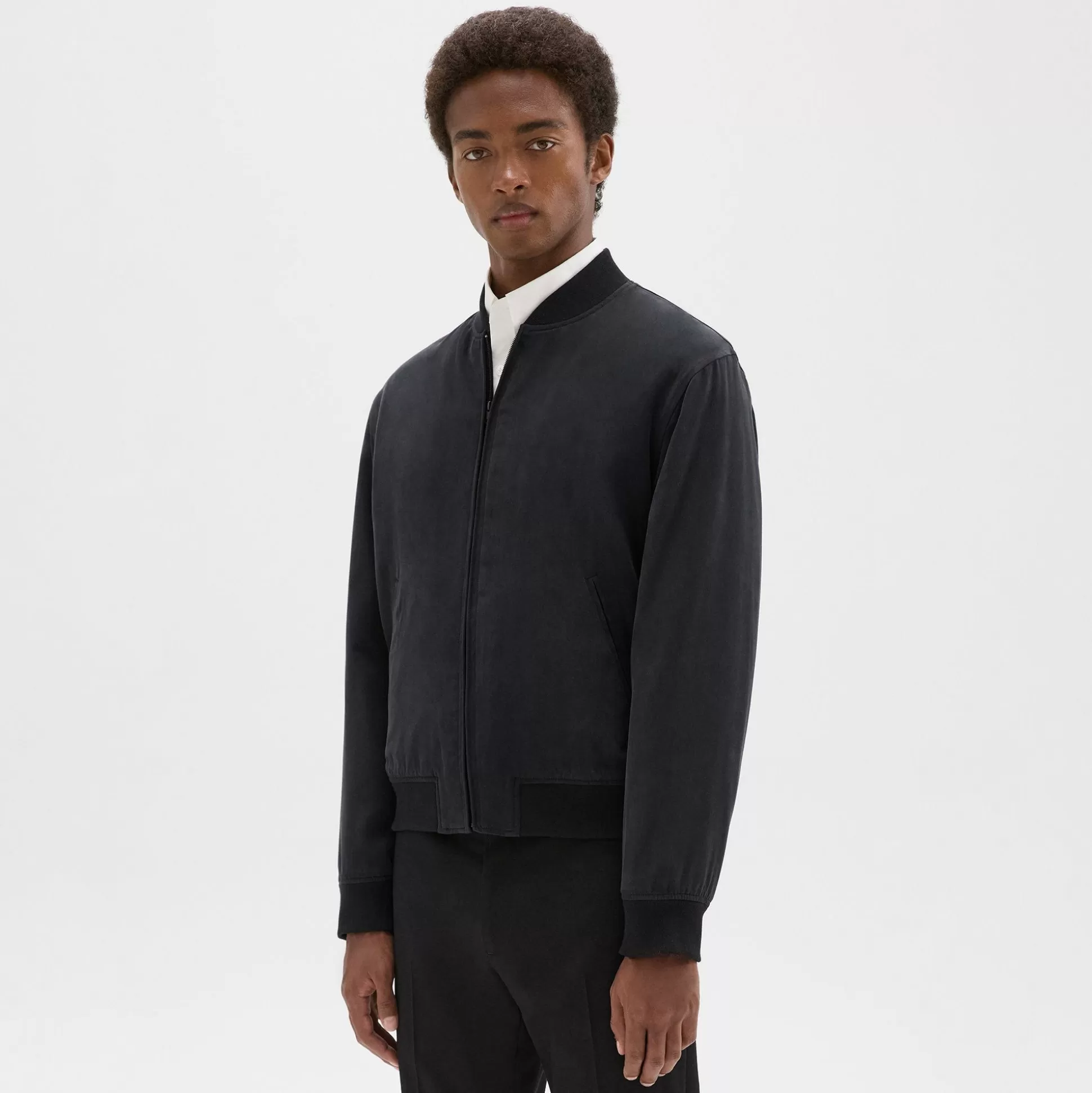 Theory Olivard Bomber Jacket In Fluid Twill-Men Outerwear