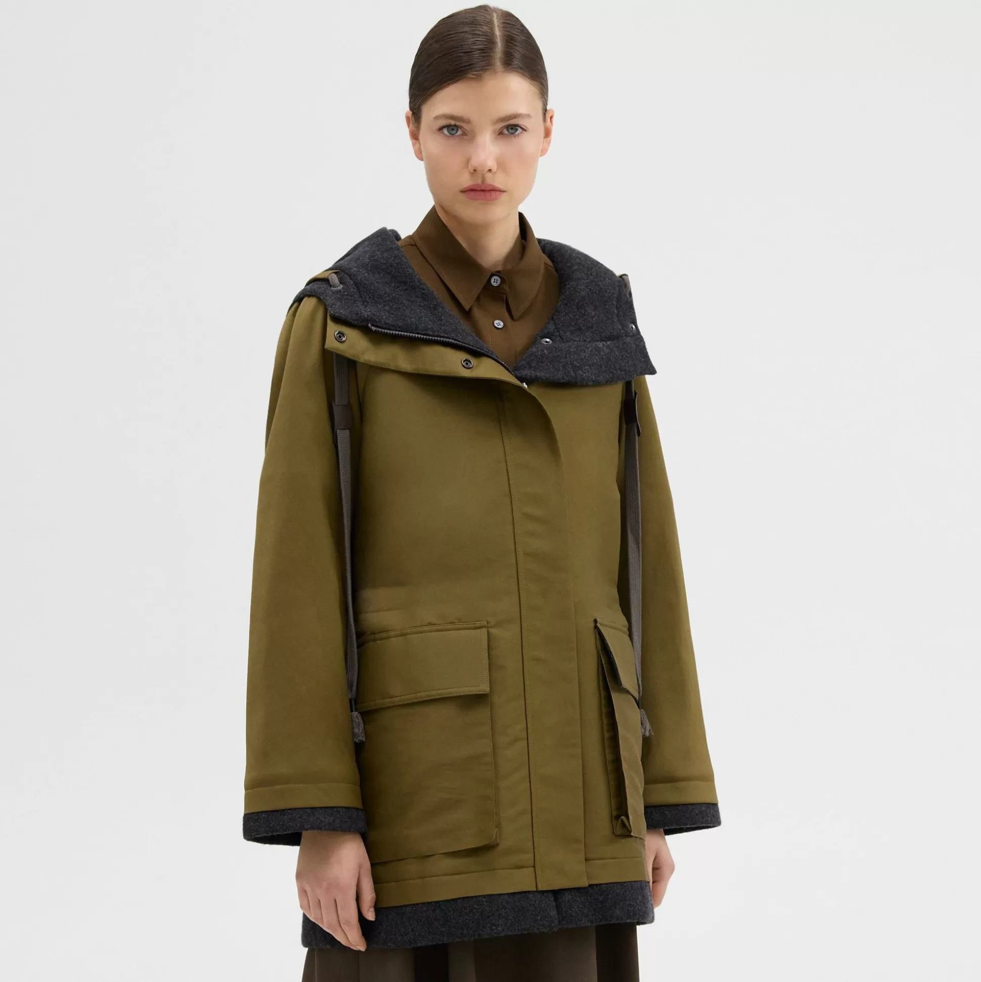 Theory Oversized Parka-Women Outerwear