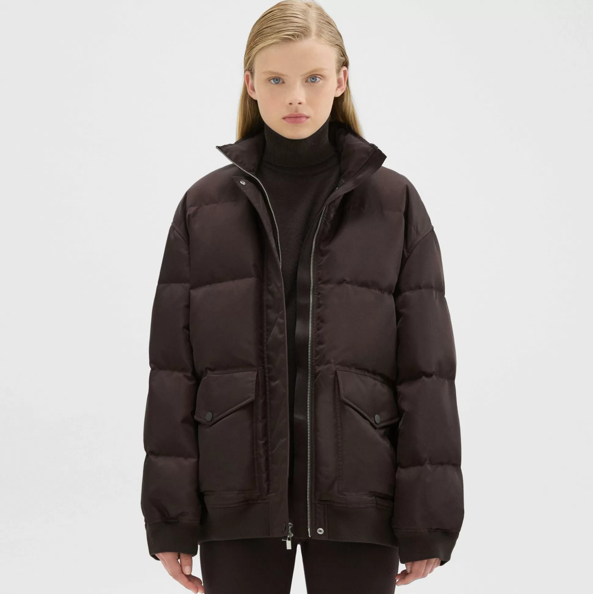 Theory Oversized Puffer Jacket In Recycled Nylon-Women Outerwear