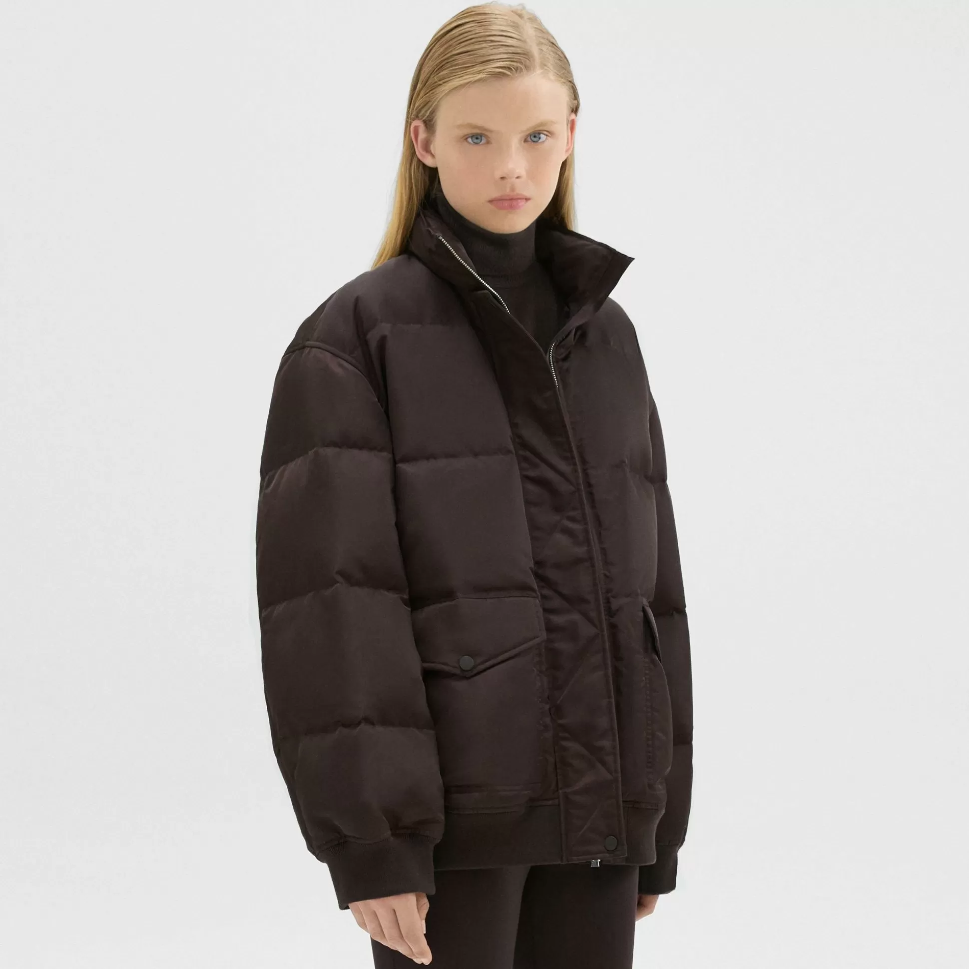 Theory Oversized Puffer Jacket In Recycled Nylon-Women Outerwear